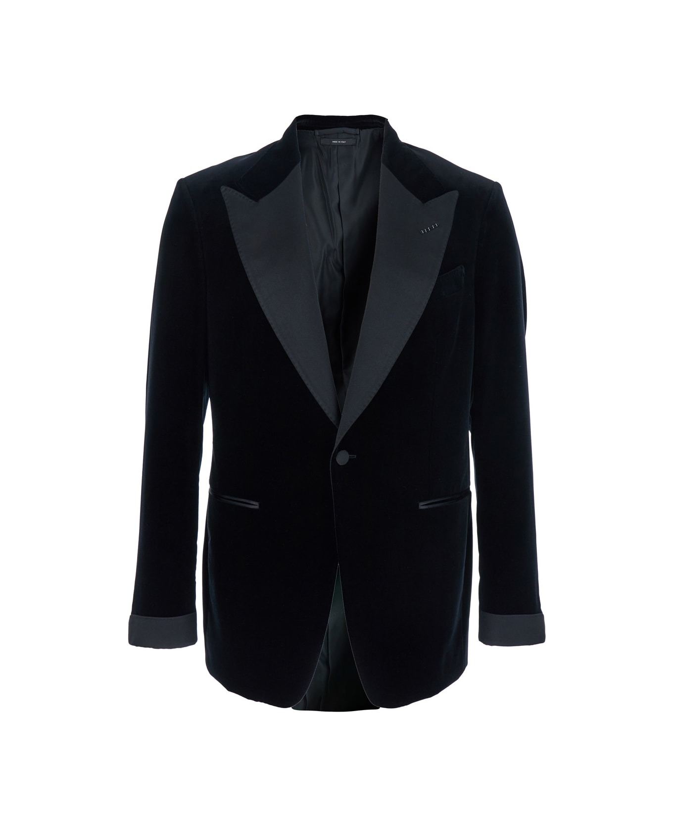 Shelton Tuxedo Jacket In Velluto Con Collo In Raso - 1