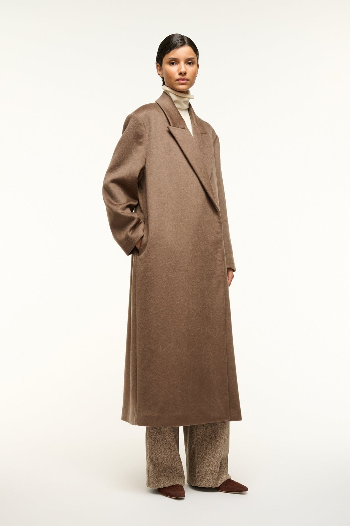 STAUD SERGE COAT DEEP TAUPE - 8