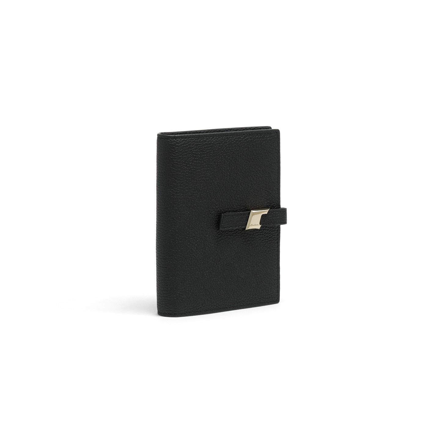 Black tumbled leather wallet with coin pocket - 2