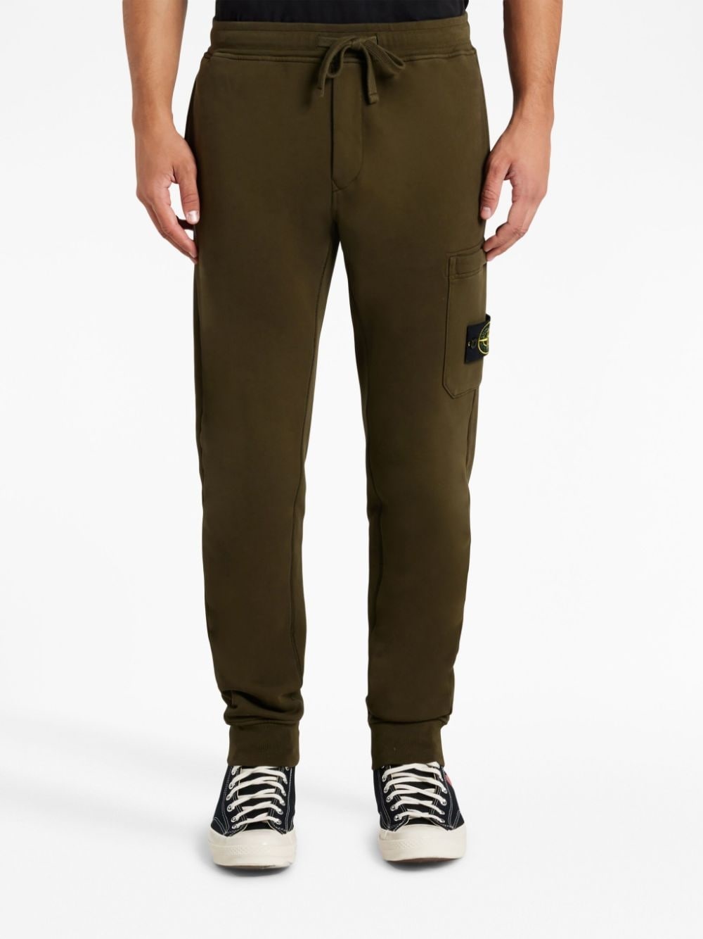 Compass logo-patch cotton track pants - 3