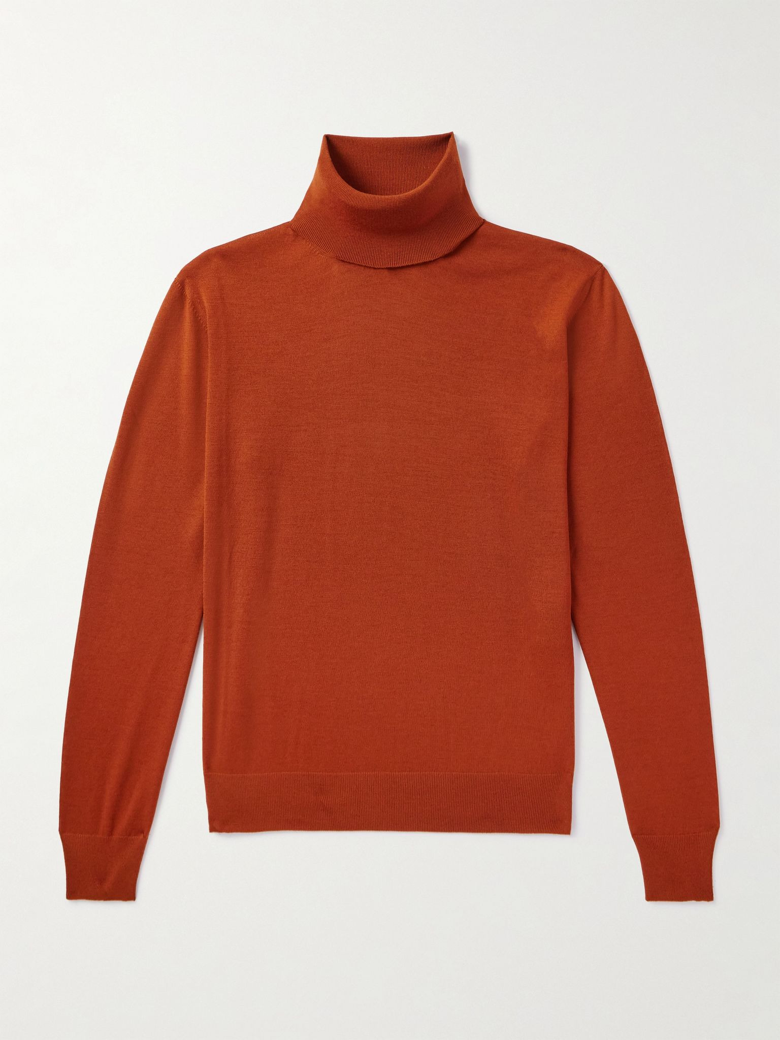 Wool Rollneck Sweater Brick - 1