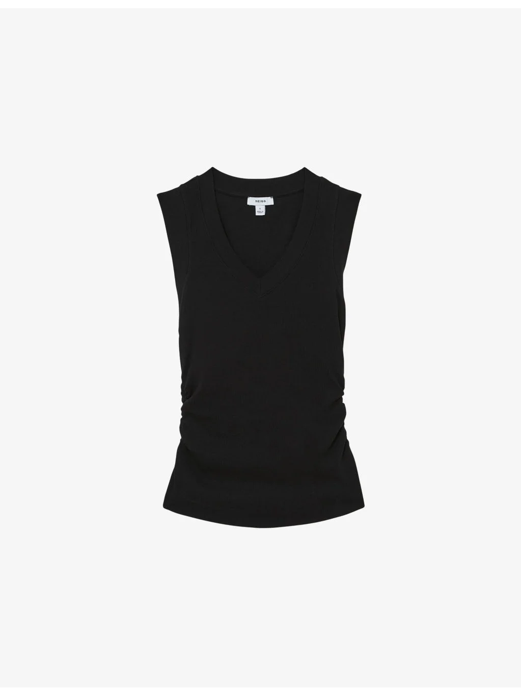 Sandy V-Neck Ribbed Stretch-Cotton Vest - 1