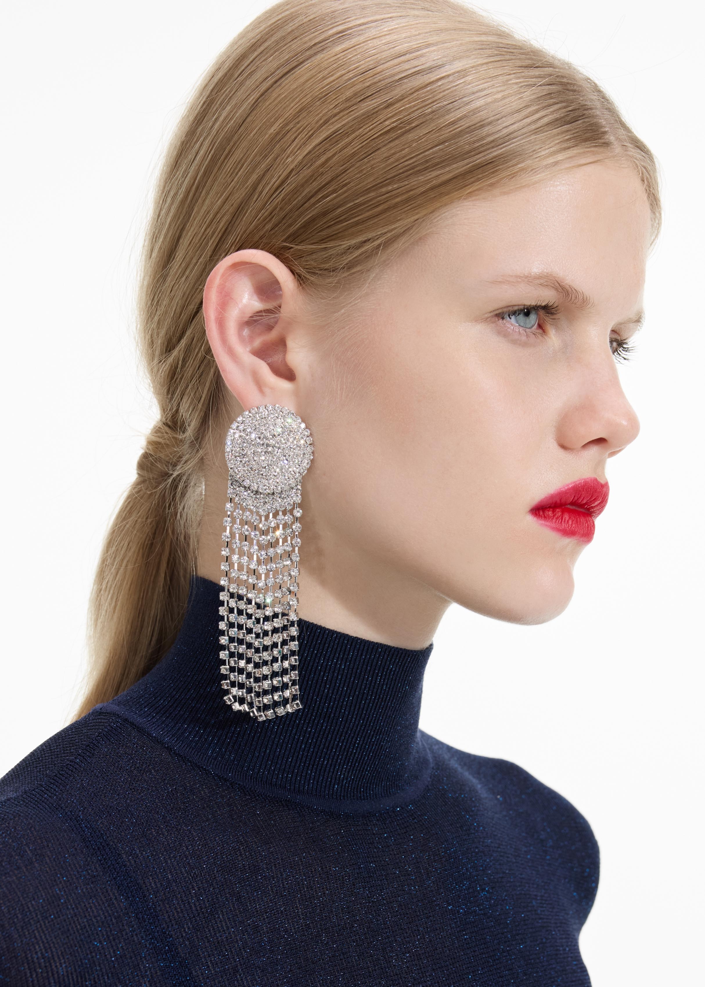 Round Crystal Droplet Earrings - 3
