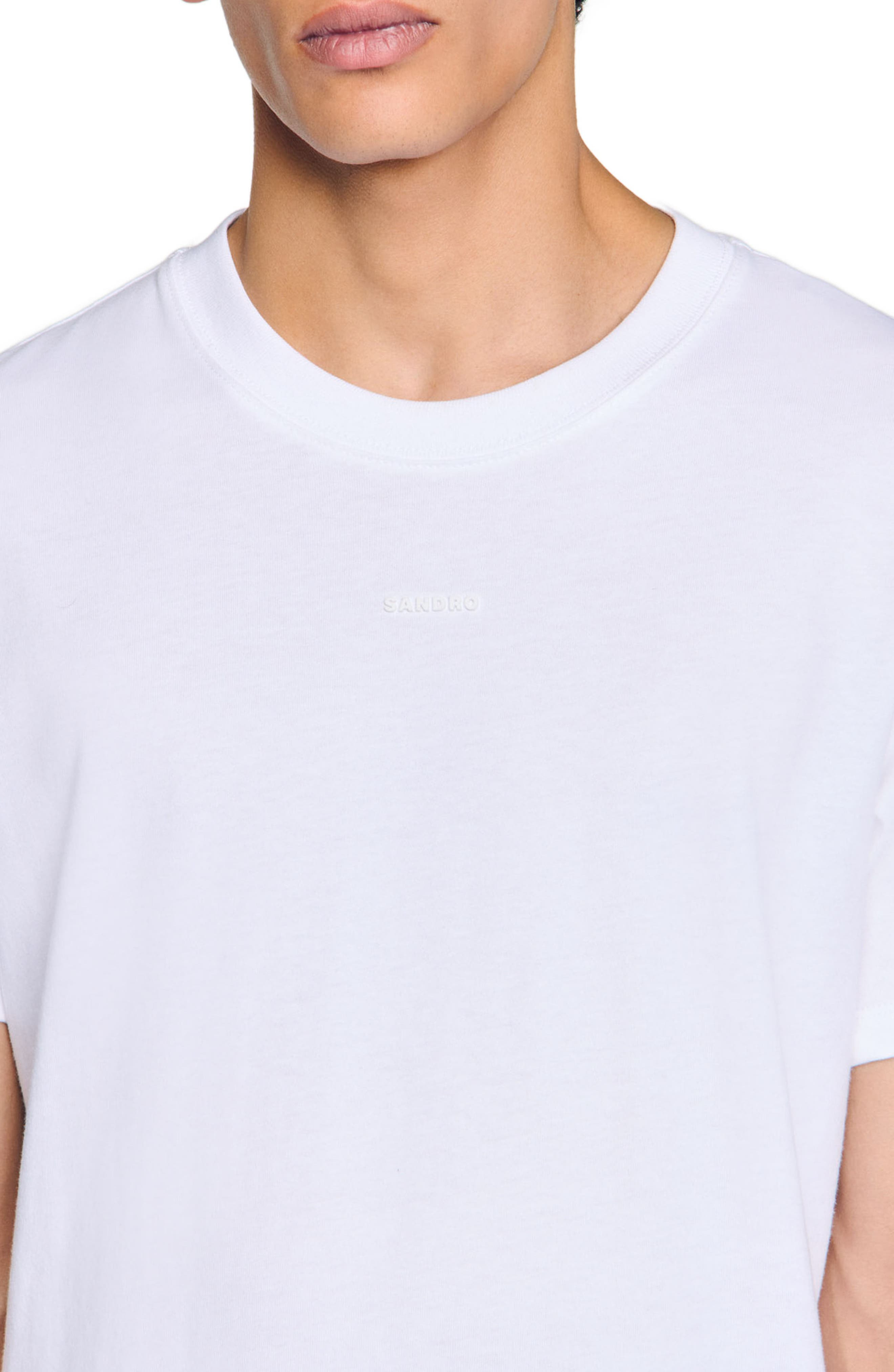 SANDRO Cotton T-shirt with logo in Optic White at Nordstrom - 4