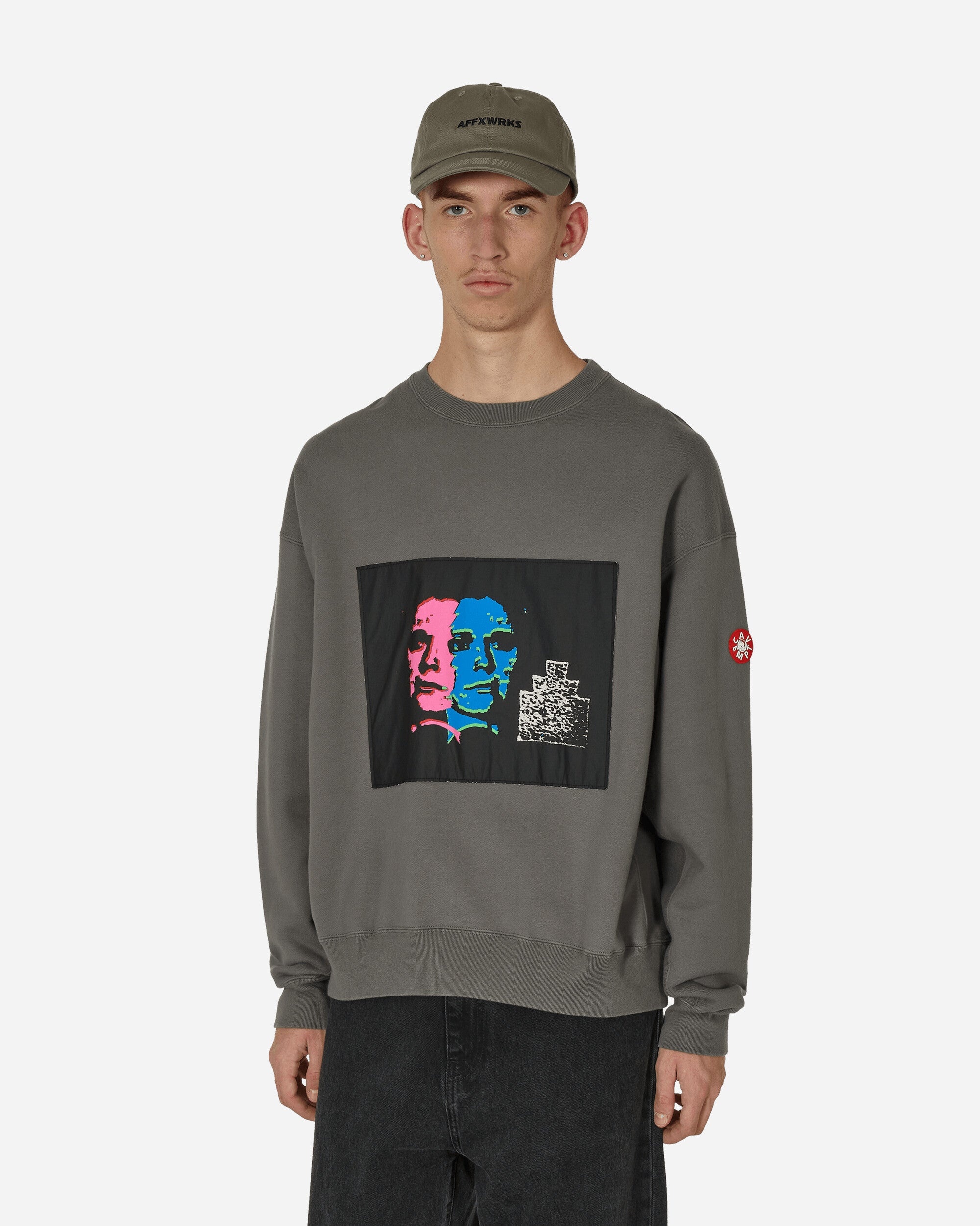 Cav Empt Washed After Effect Crewneck Sweatshirt Charcoal