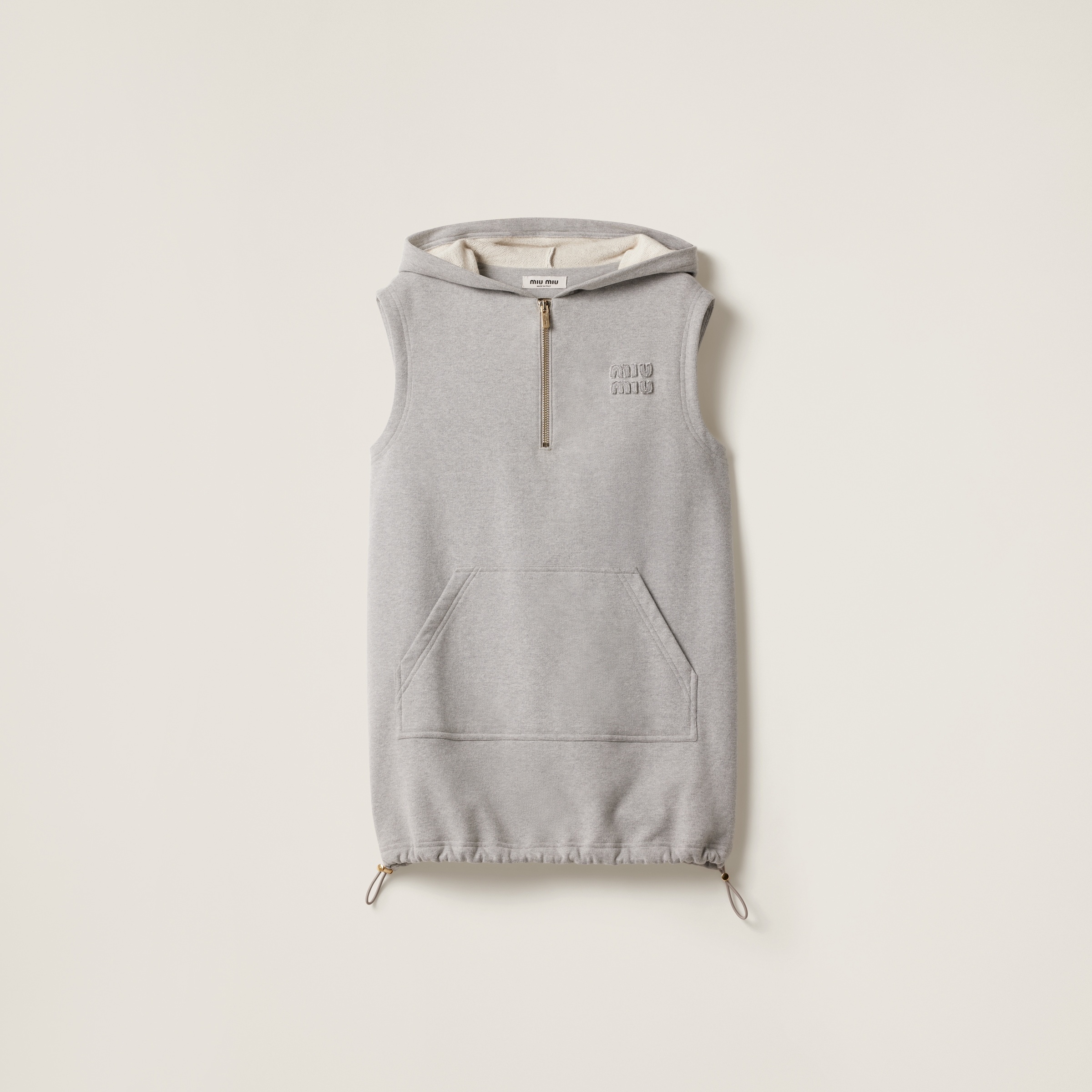 Cotton fleece hoodie dress - 1