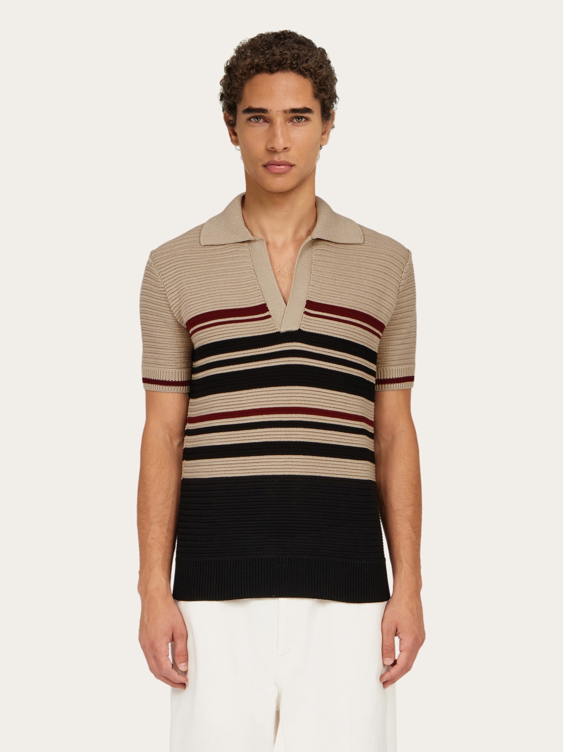 Cotton knit polo shirt - 2