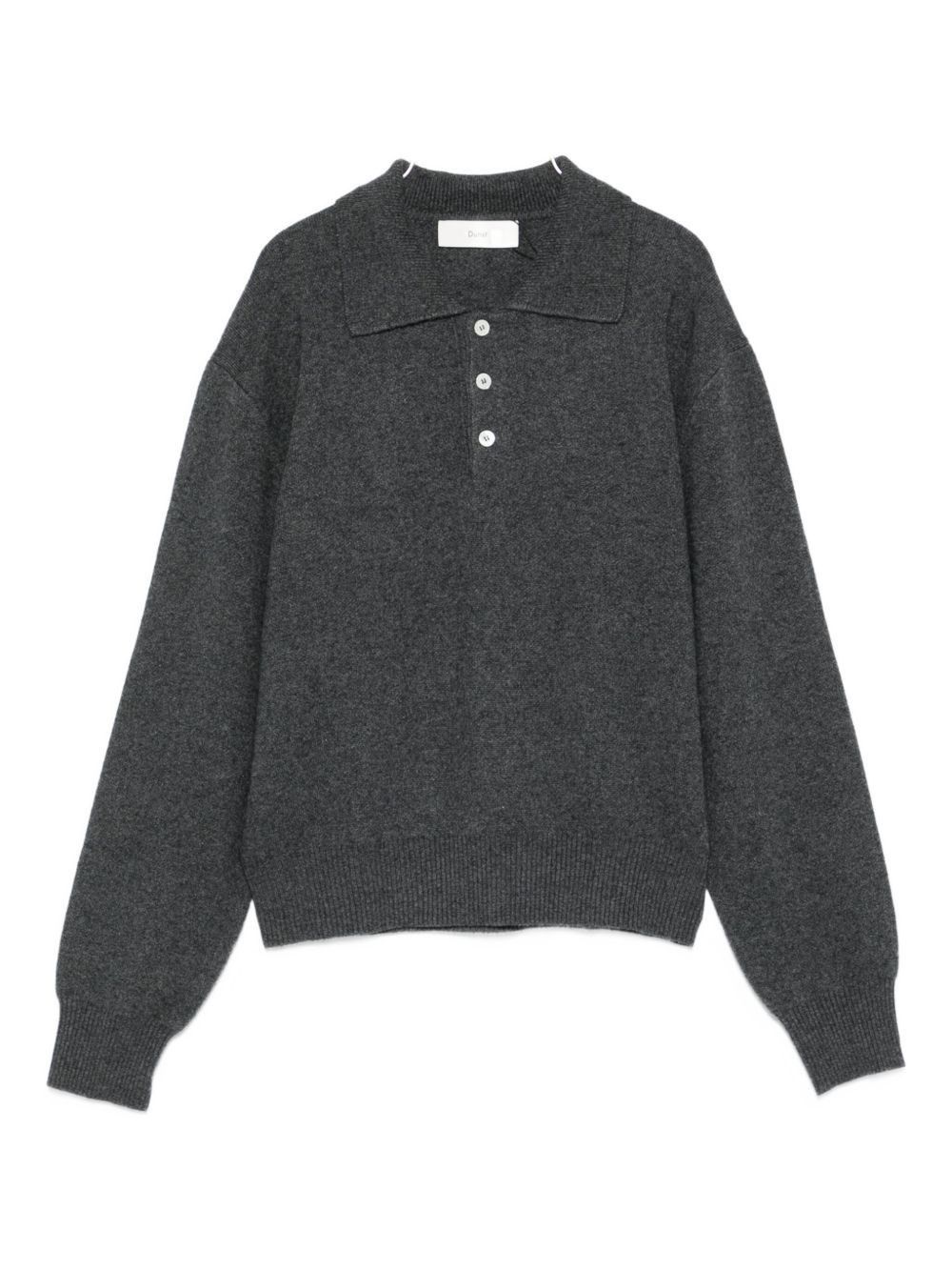 Wool blend polo sweater - 1