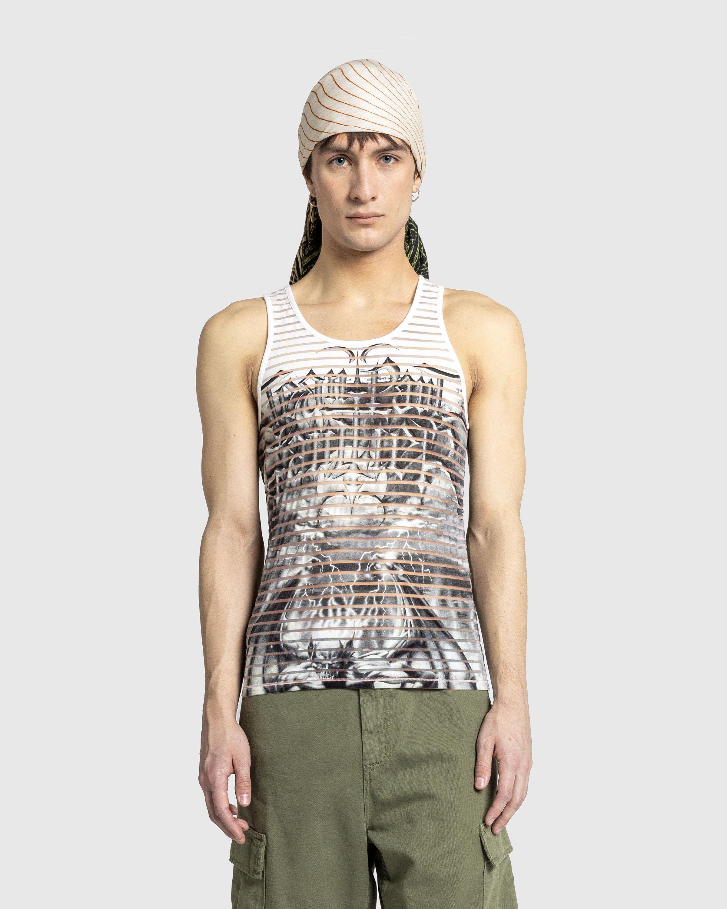 Jean Paul Gaultier – Jersey Tank Top Printed Diablo White/Black - 2