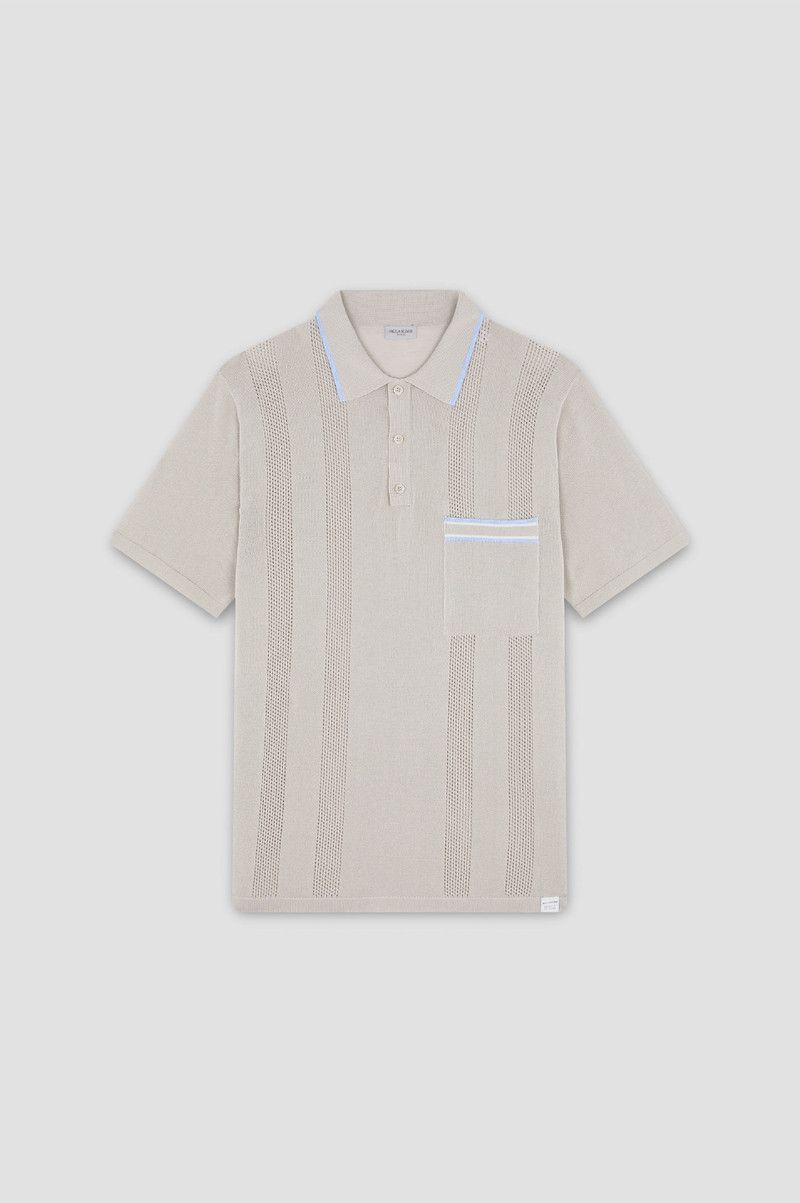POLO SHIRT IN FRESH COTTON WITH ASYMMETRIC POCKET - 1