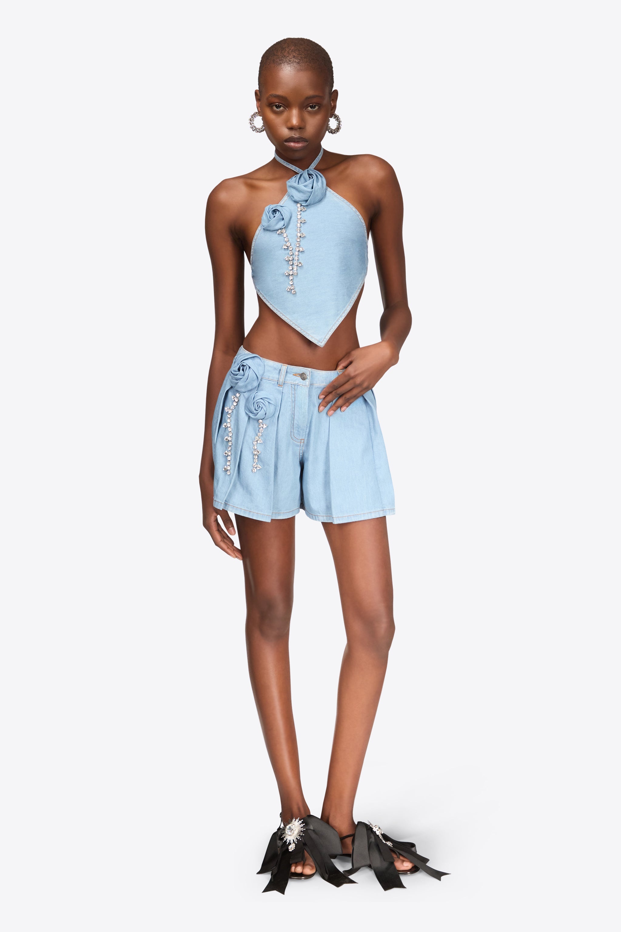CRYSTAL ROSETTE SKORT - 4