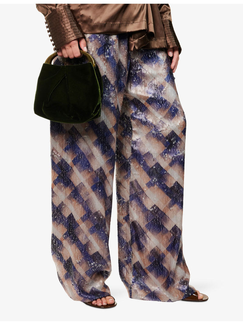 Dries Van Noten Small Cotton-Velvet Top-Handle Bag outlook