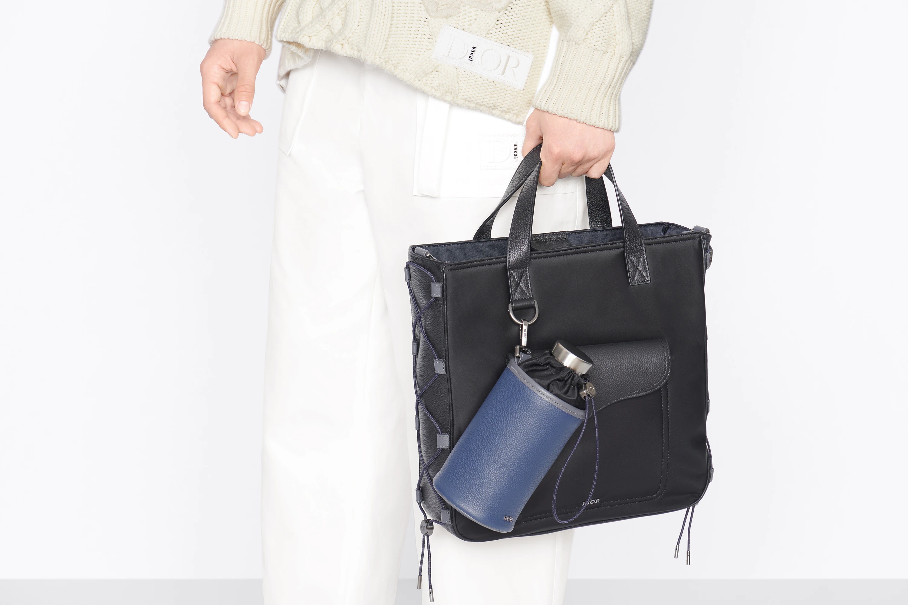 DIOR AND SACAI Saddle Tote with Shoulder Strap - 7