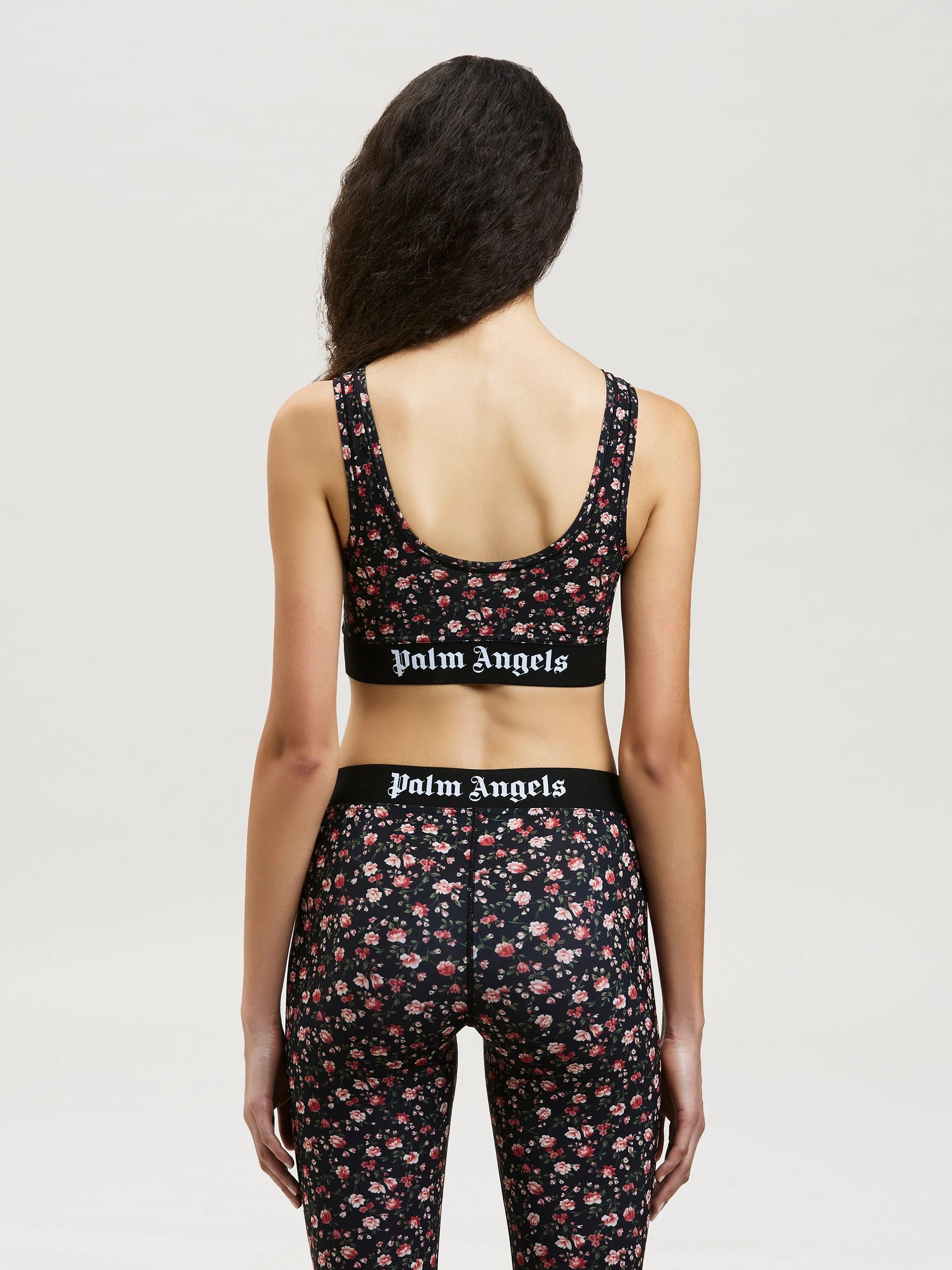 FLOWERS PRINT LOGO SPORT BRA - 5