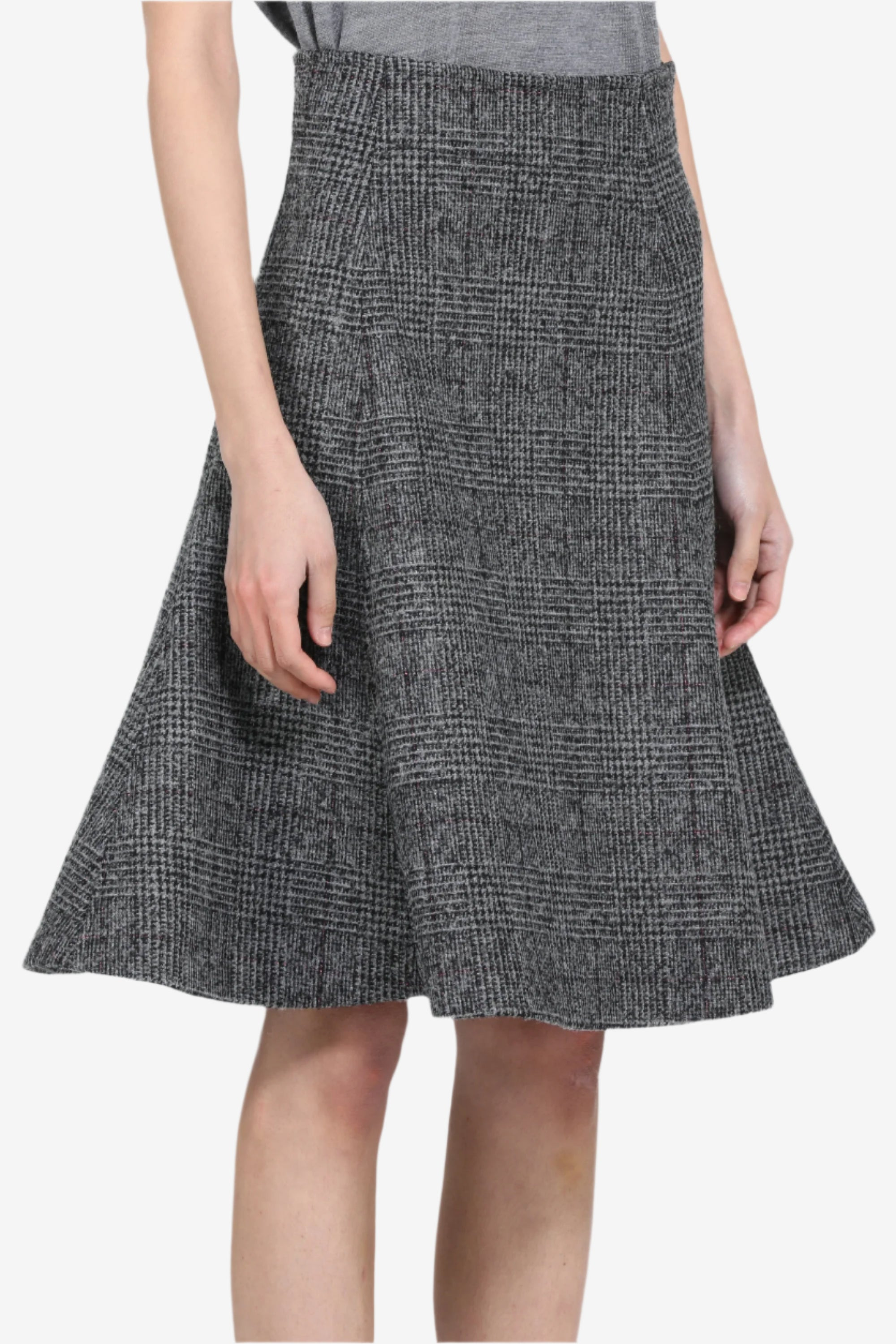 CHECKERED FLARED SKIRT - 5