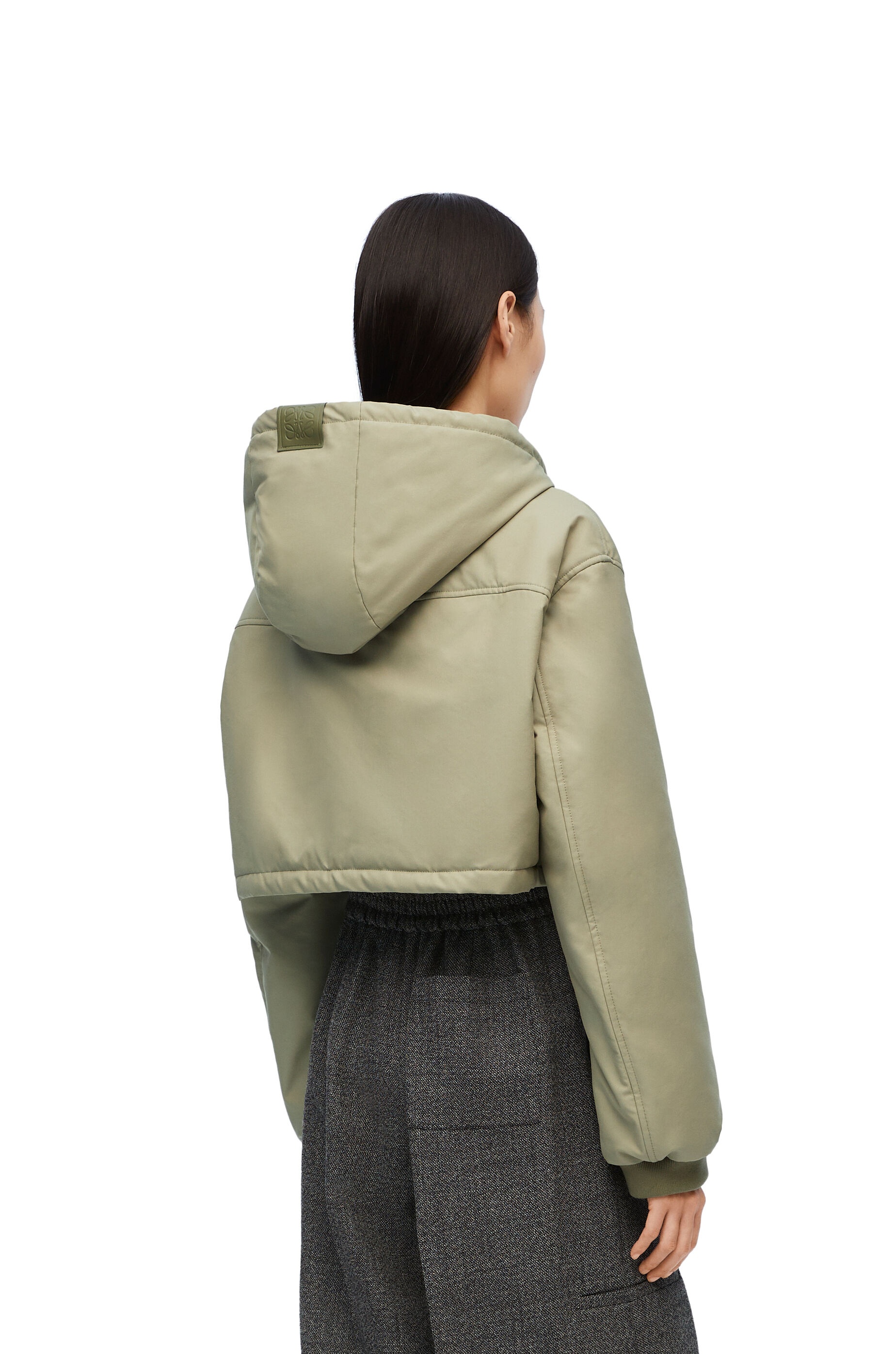 Cropped hooded jacket in cotton blend - 4