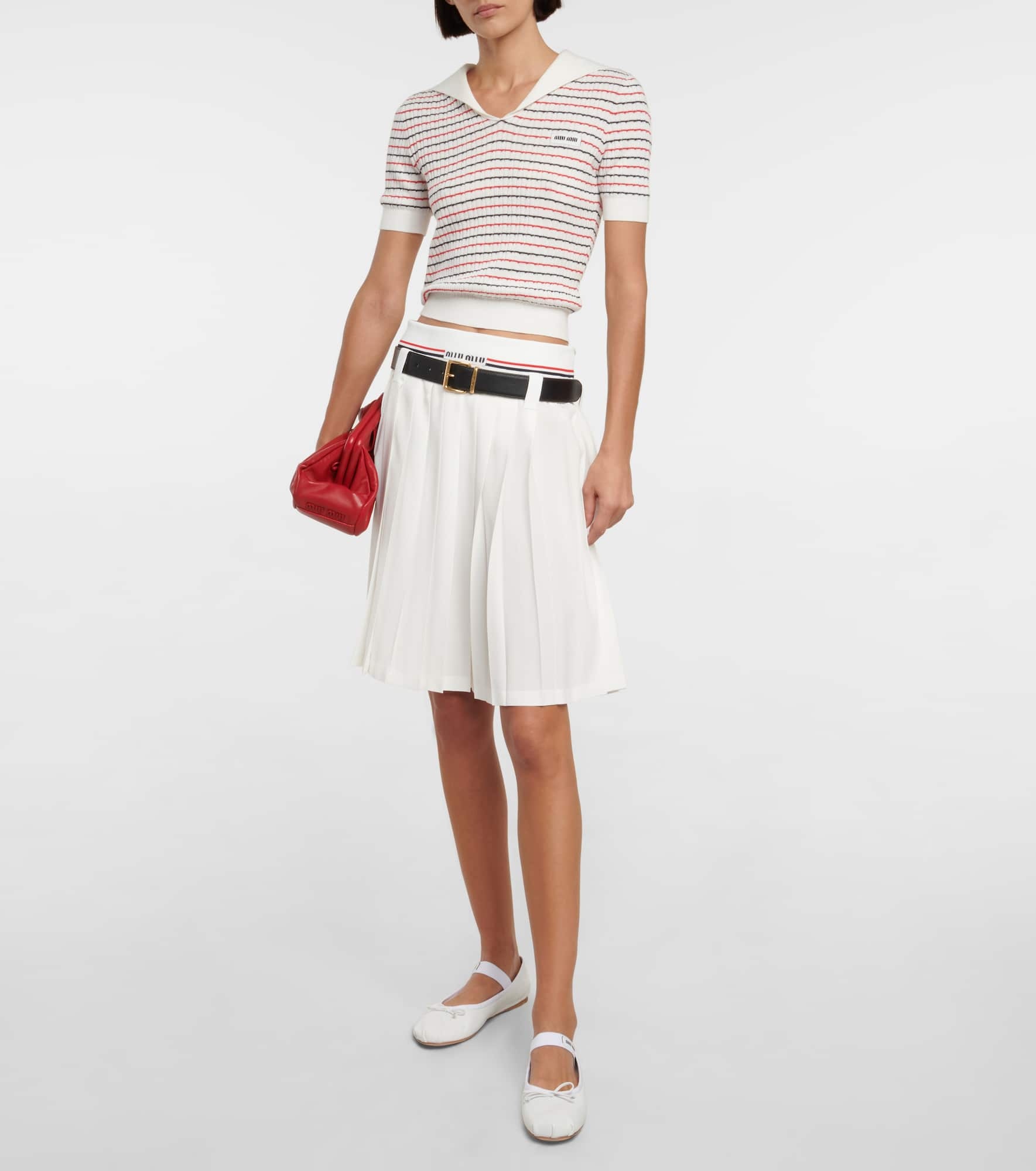 Pleated sablé skirt - 2