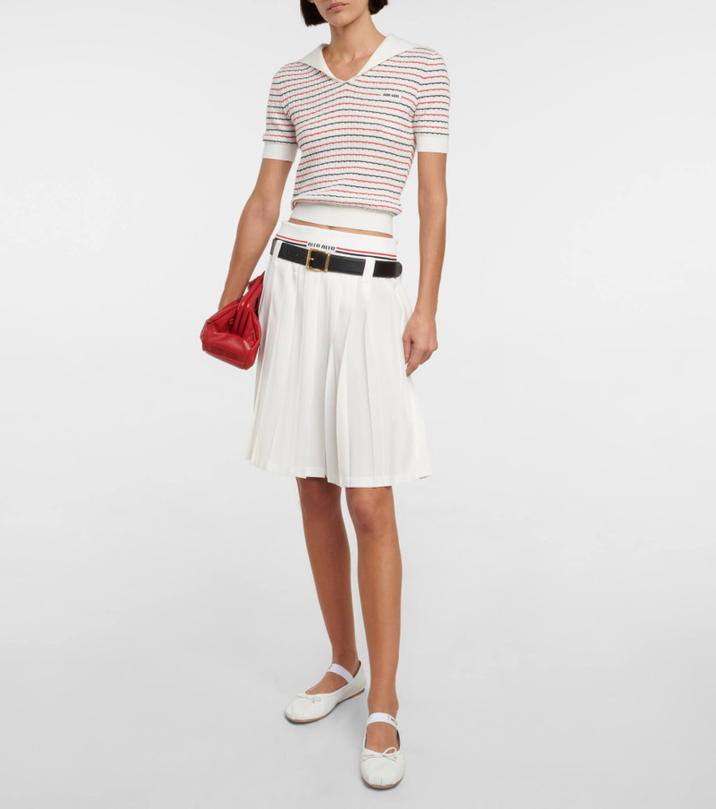 Miu Miu Pleated sablé skirt outlook
