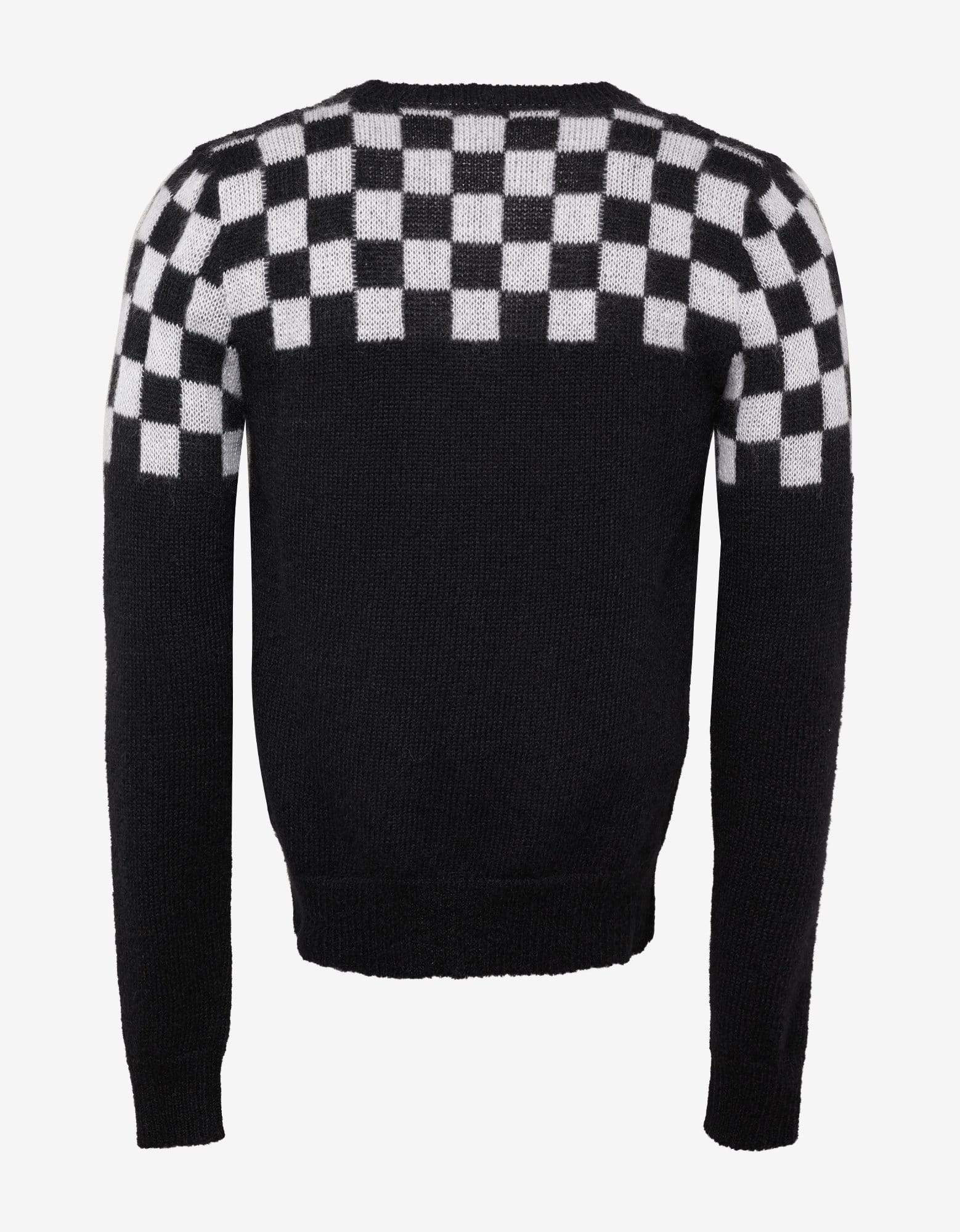Saint Laurent Black & White Check Mohair Blend Cardigan - 2