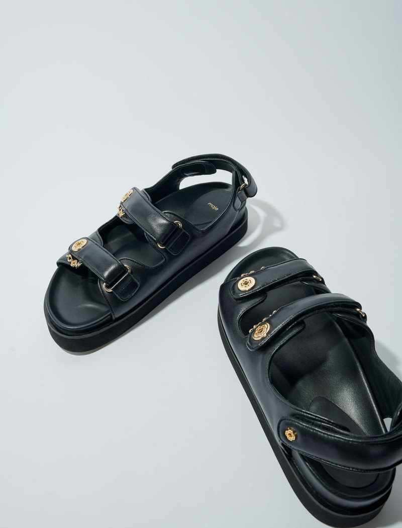 Flat leather sandals 4