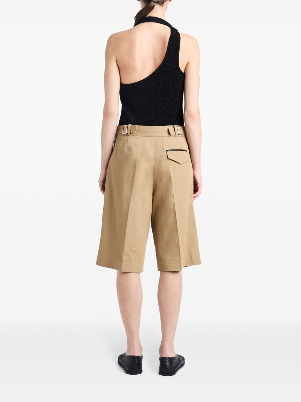 pleated knee-length shorts - 4