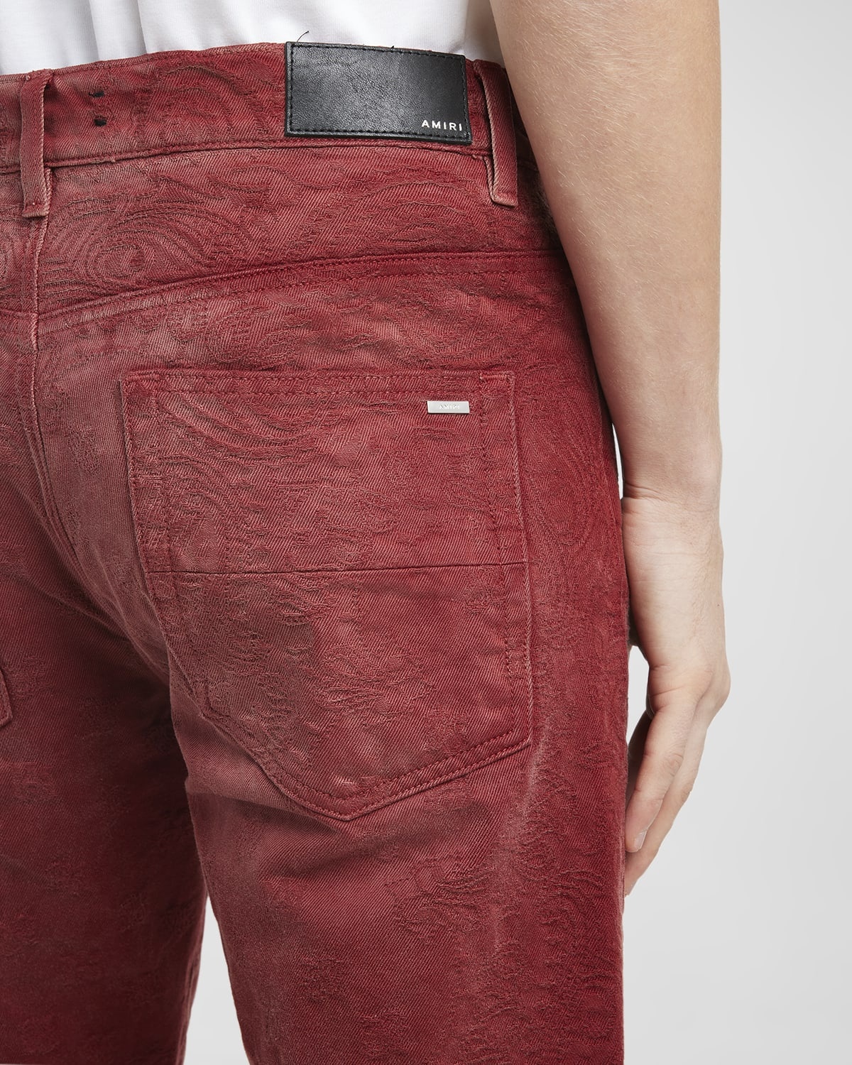 Men's Bandana Jacquard Straight-Leg Jeans - 5