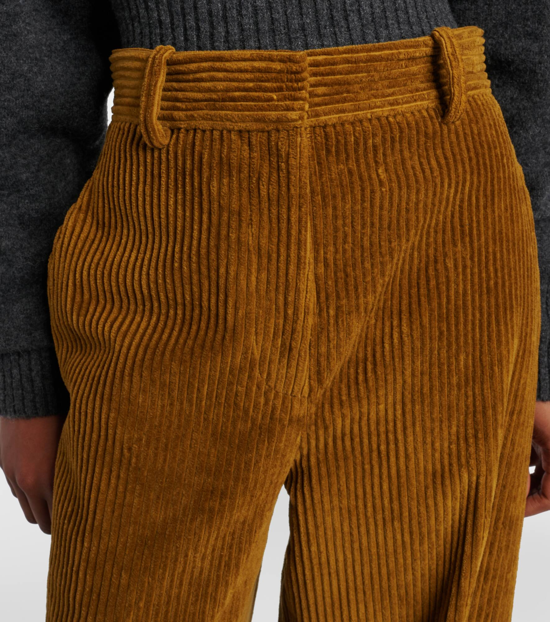 Cotton corduroy wide-leg pants - 4