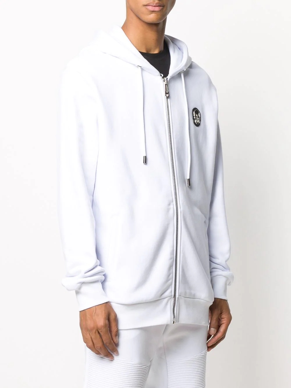 skull zipped hoodie - 3