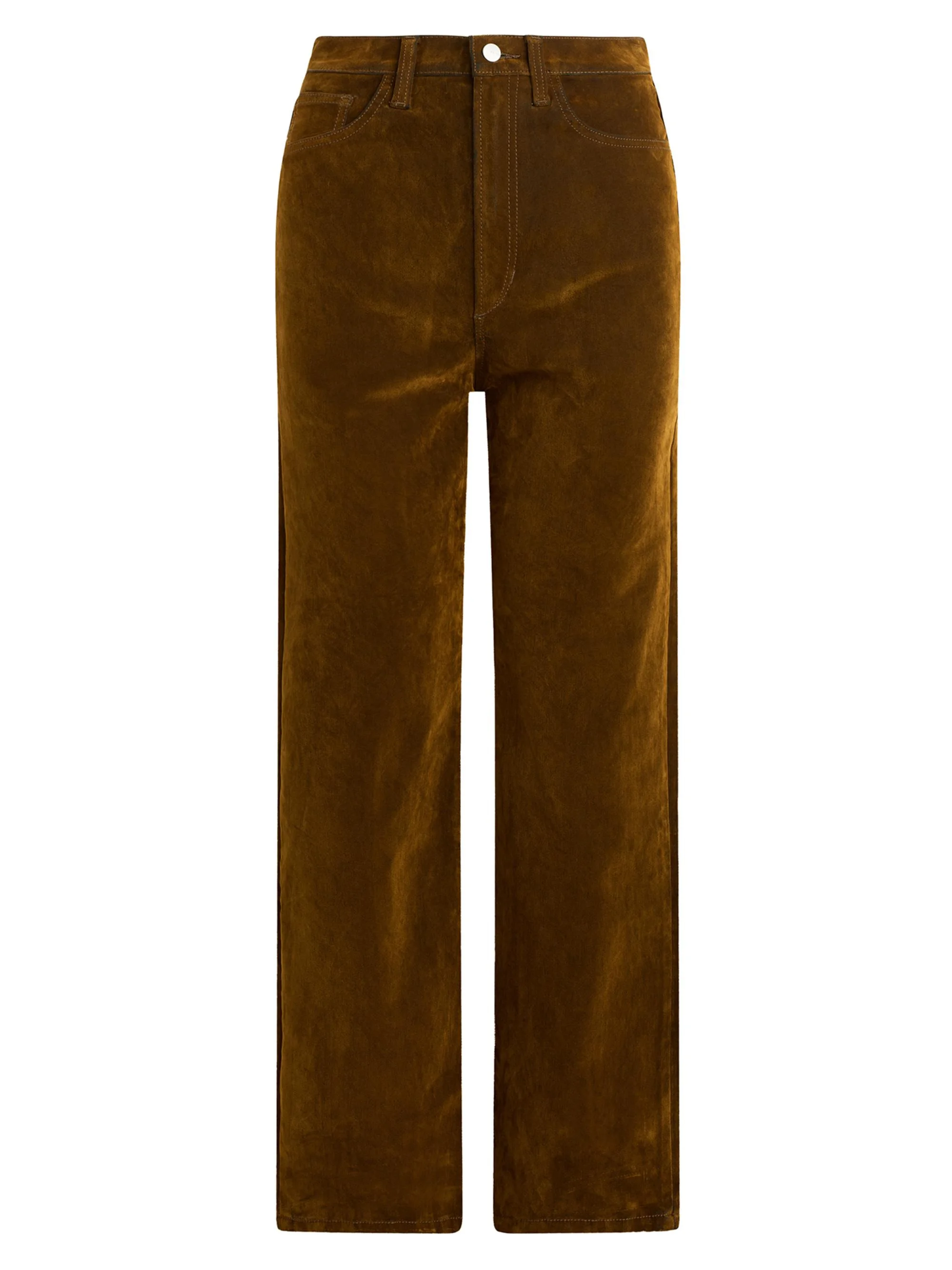 Women's Margot Straight-Leg Velvet Pants - Bronze Brown - 1