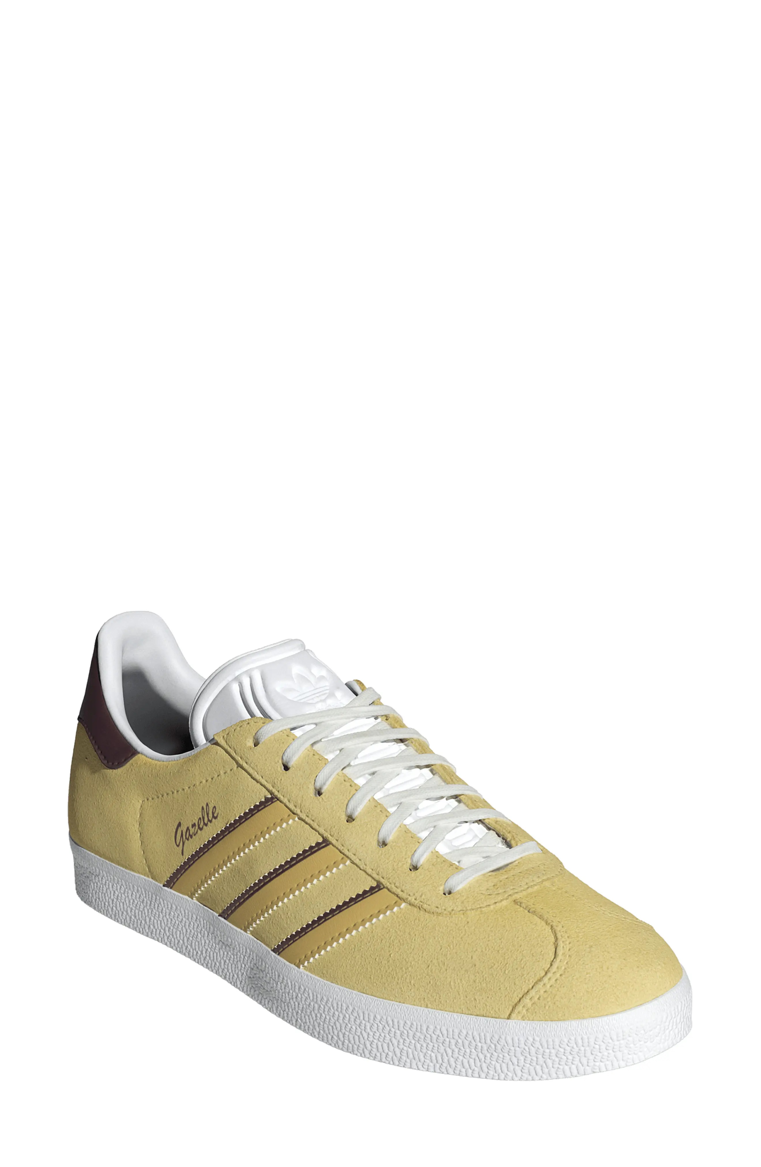 Gazelle Sneaker in Almost Yellow/Oat/Maroon - 1