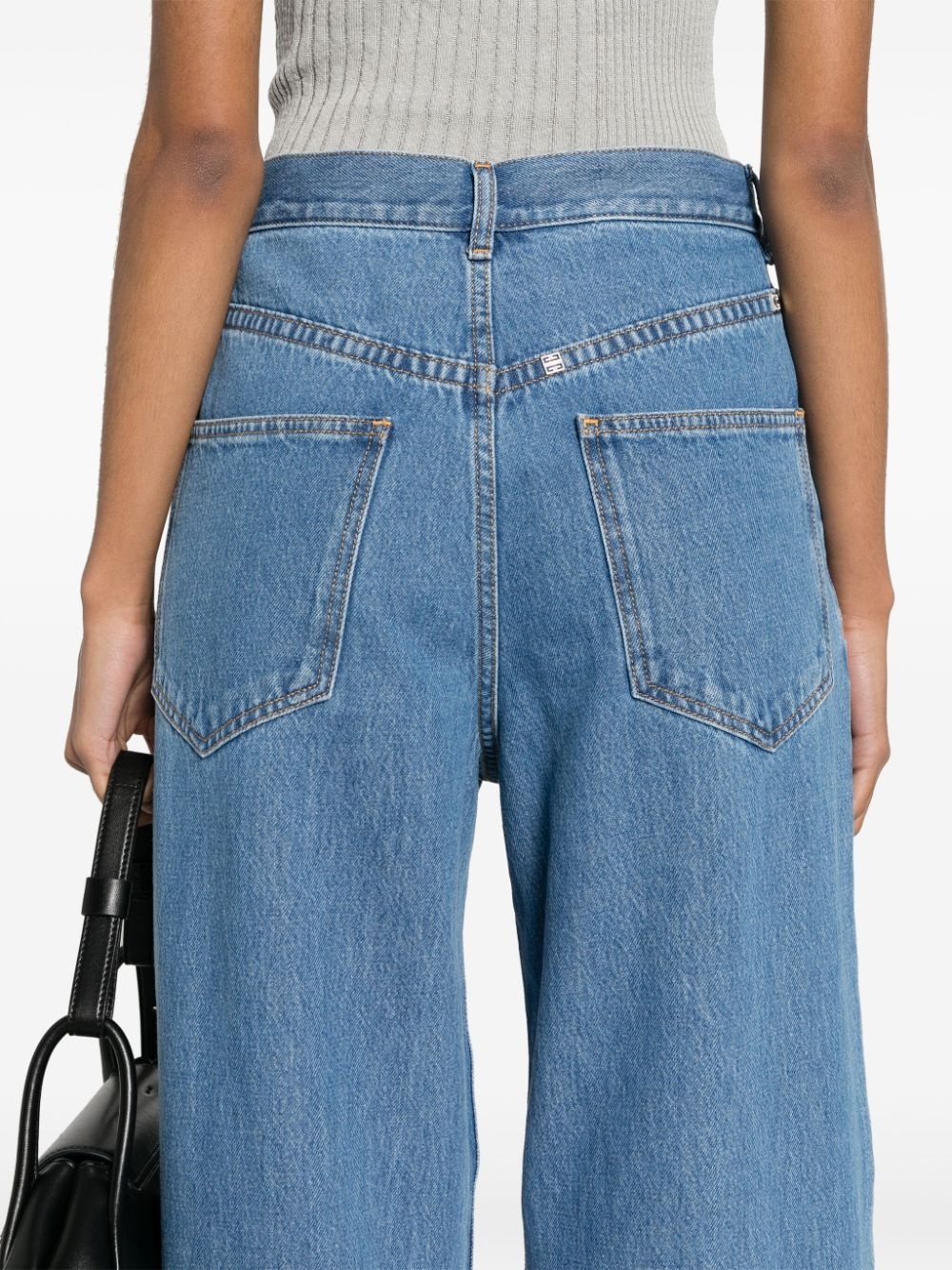 4G-motif cotton jeans - 5