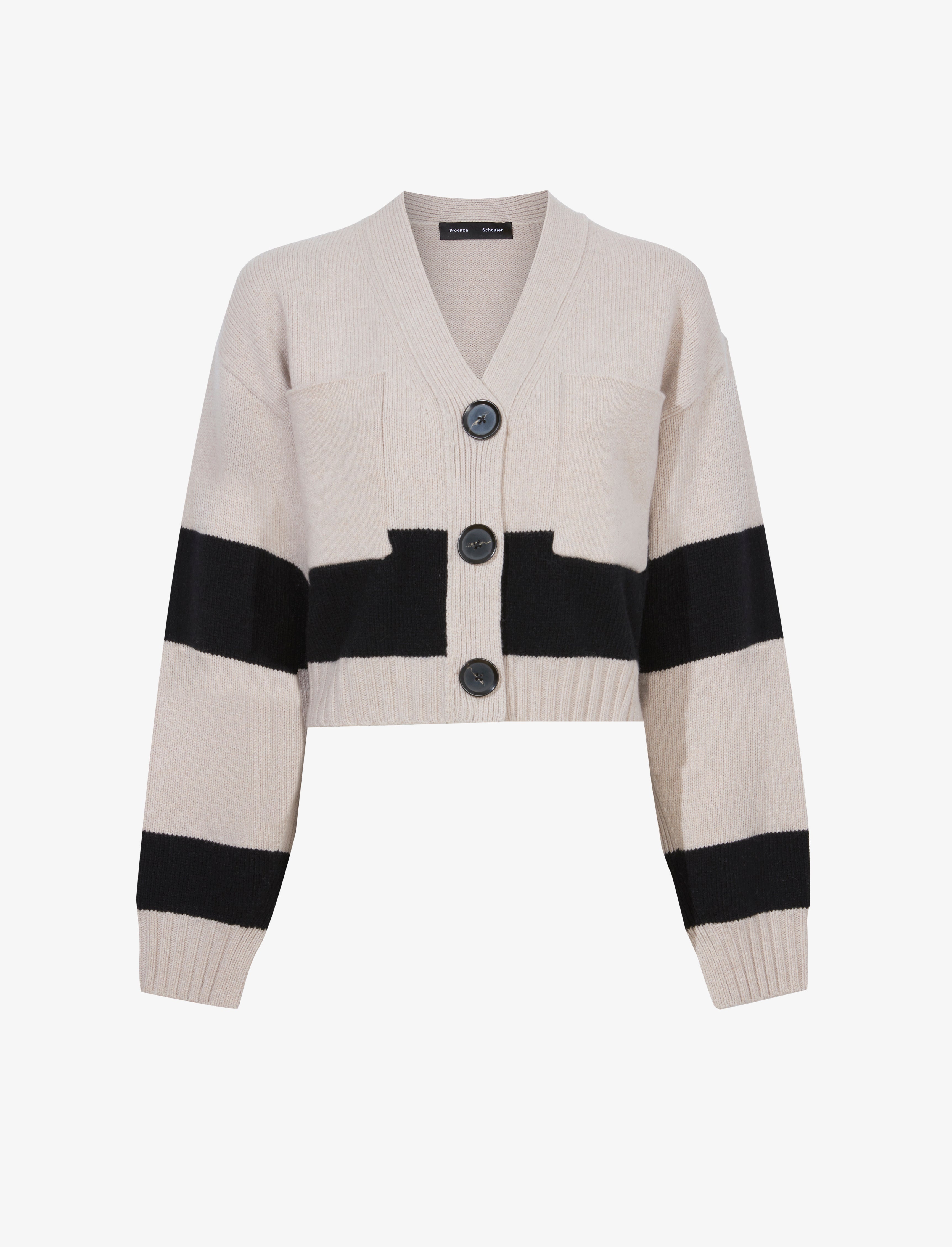 Sofia Cardigan in Striped Cashmere - 1