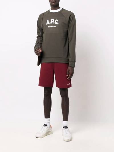 A.P.C. logo-print cotton sweatshirt outlook