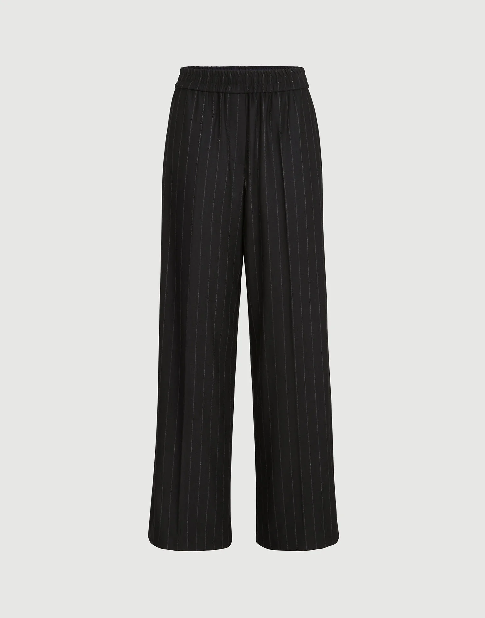 Comfort virgin wool dazzling chalk stripe loose track trousers - 1