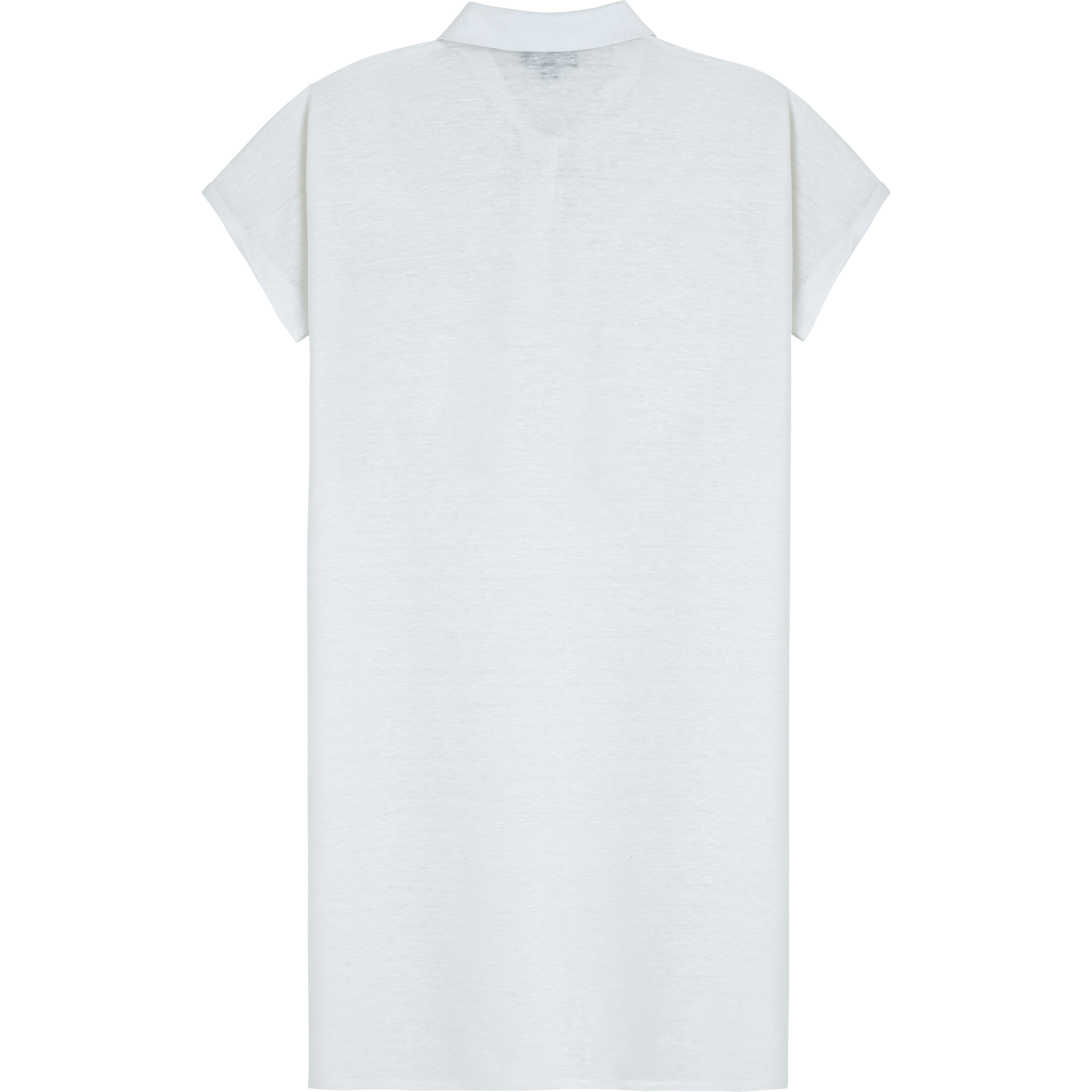 Women Linen Long Polo Dress Solid - 2