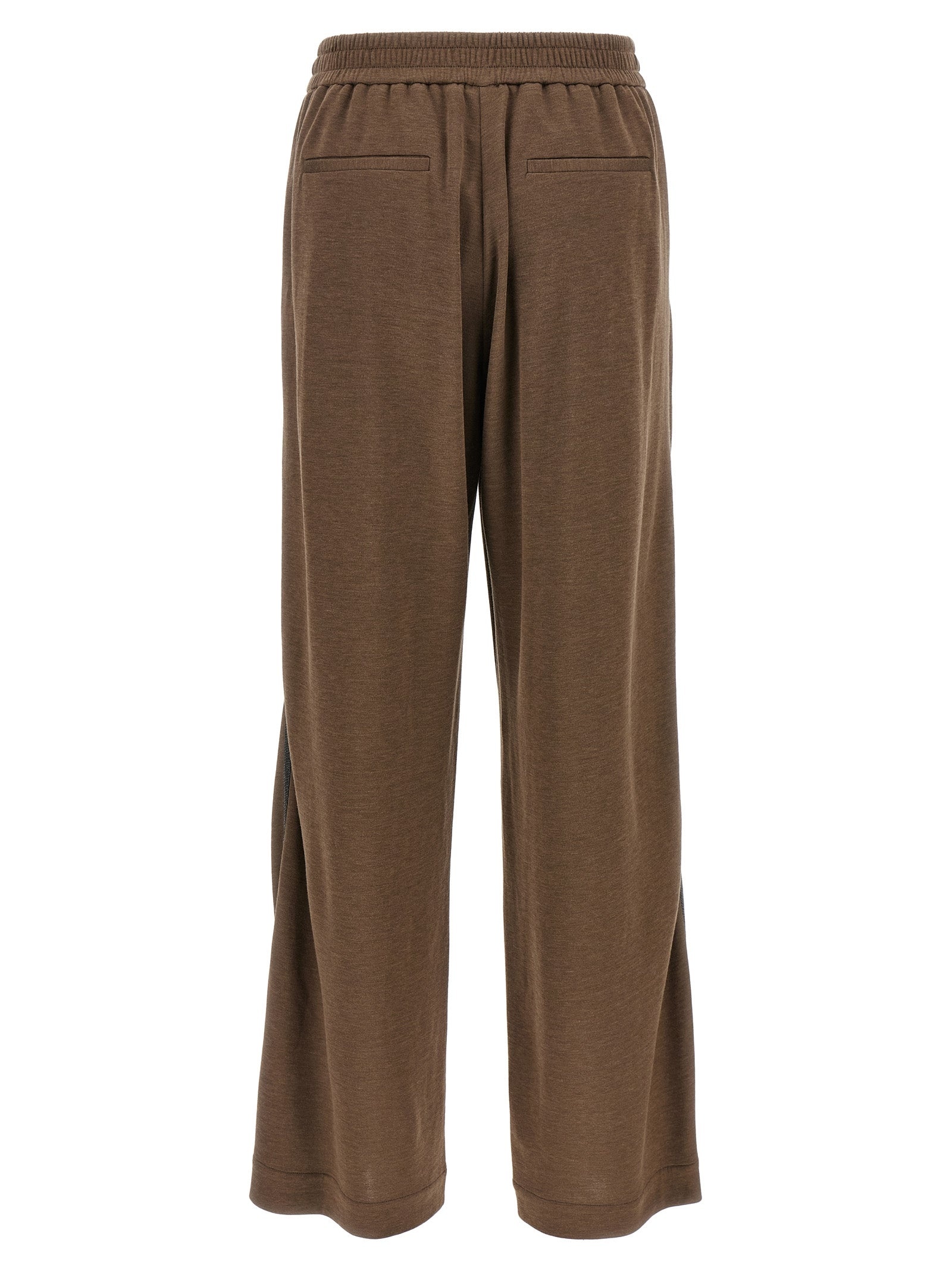 Shiny Trims Pants Brown - 2