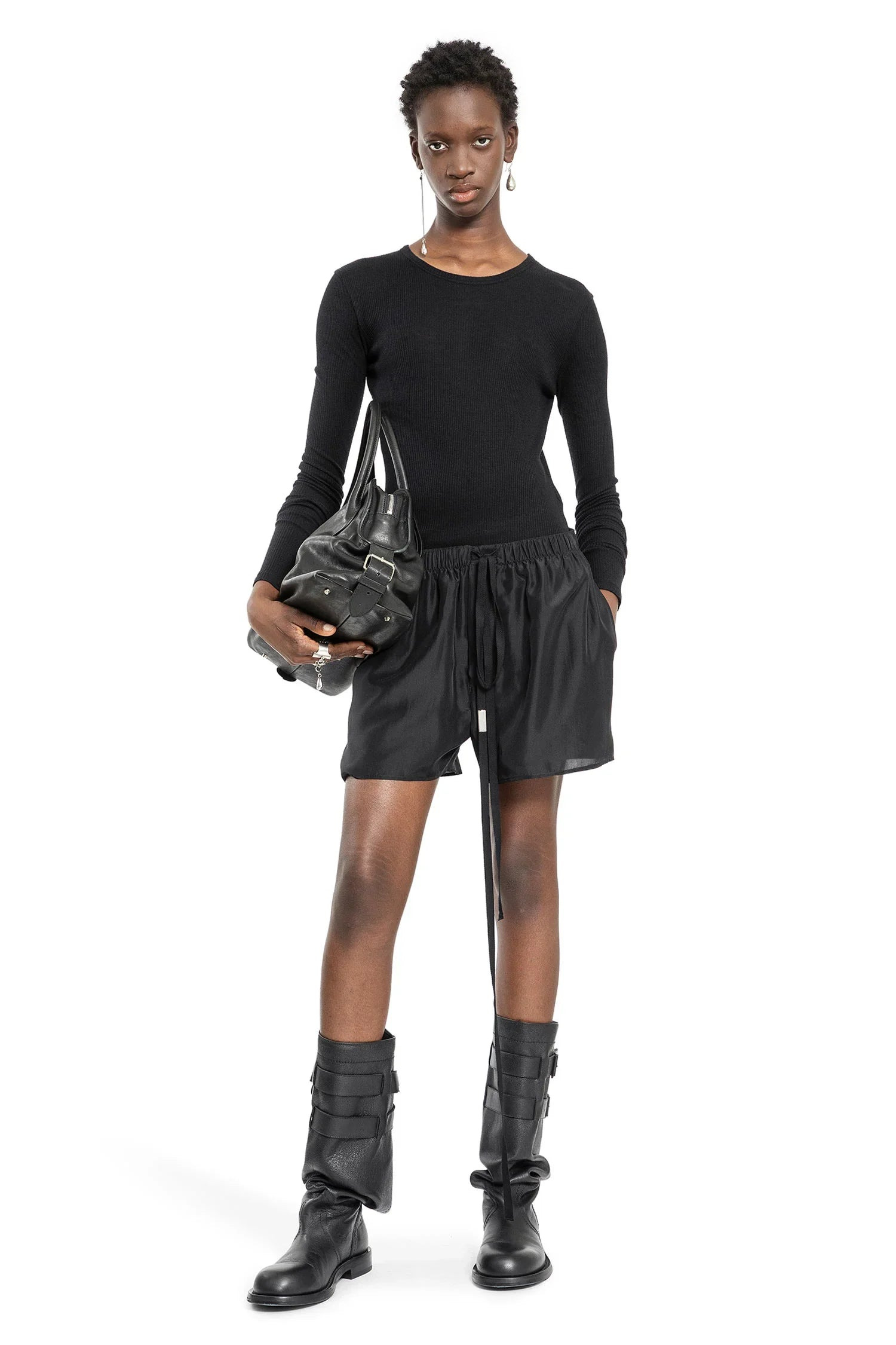 Fiene-Long-Sleeve-T-Shirt-In-Viscose-Cotton-Rib - 5
