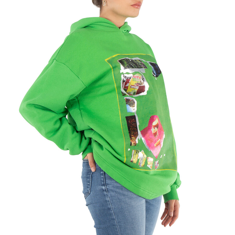 Acne Studios Digital Print Hooded Sweatshirt In Green - 4