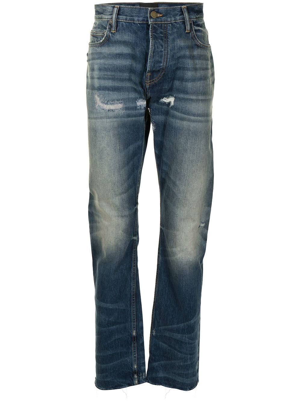 faded denim jeans - 1