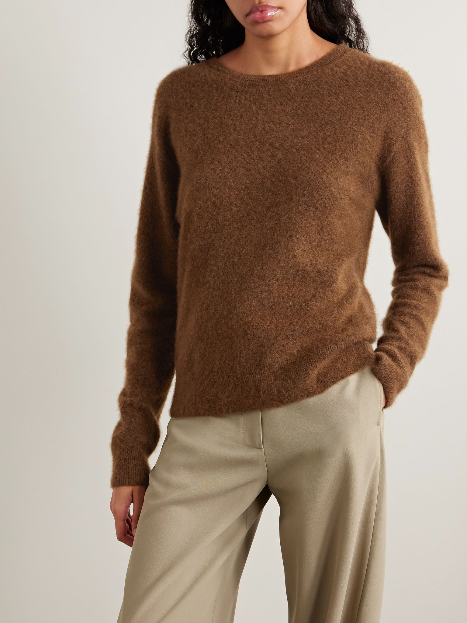 Lorynna cashmere and silk-blend sweater Light brown - 3