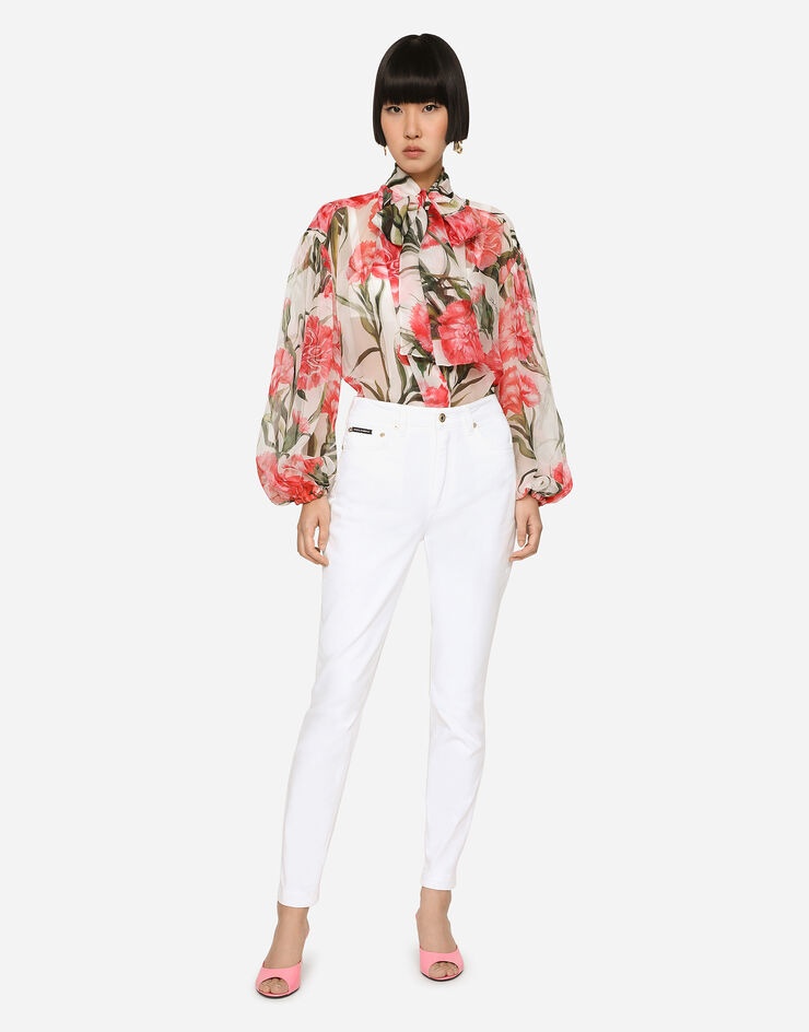 Carnation-print chiffon shirt - 2