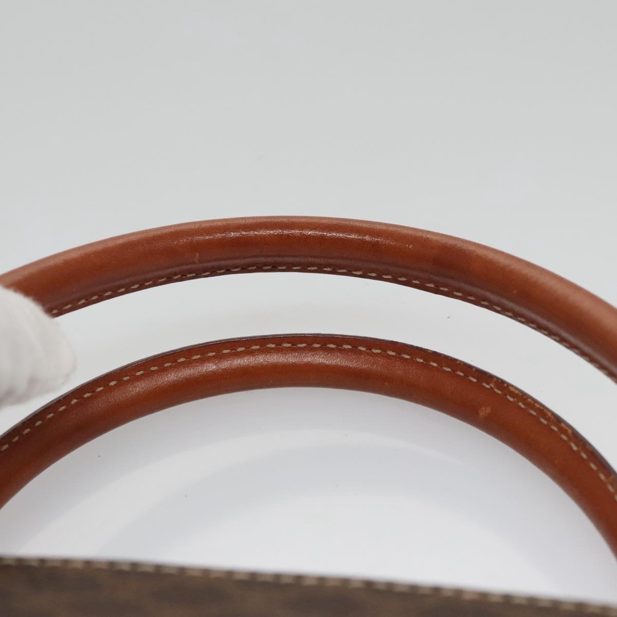 CELINE Macadam Canvas Hand Bag Pvc Leather Brown Gold - 14