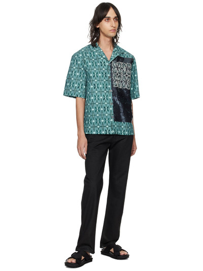 Dries Van Noten Blue Sequin Shirt outlook