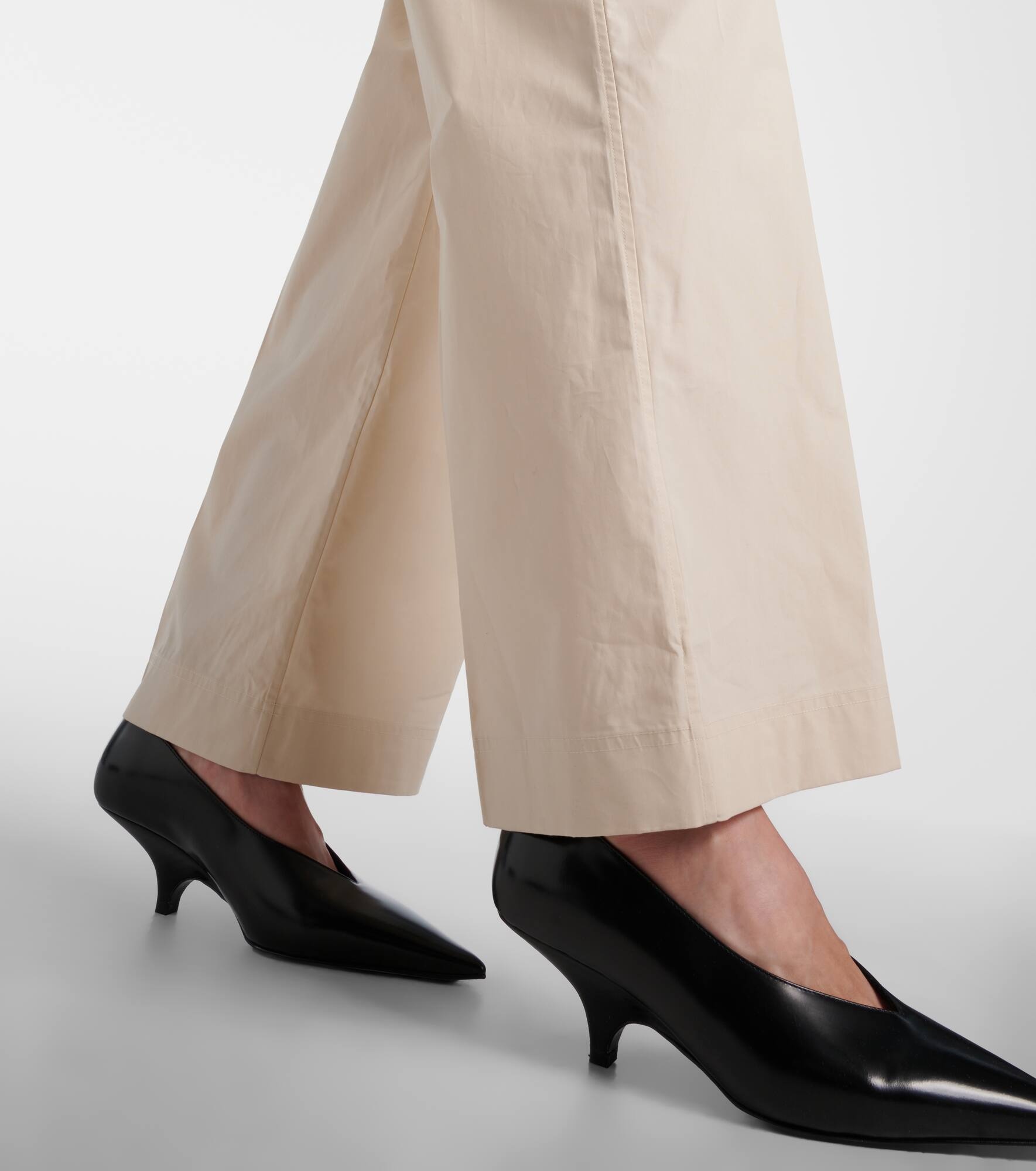 High-rise cotton wide-leg pants - 5