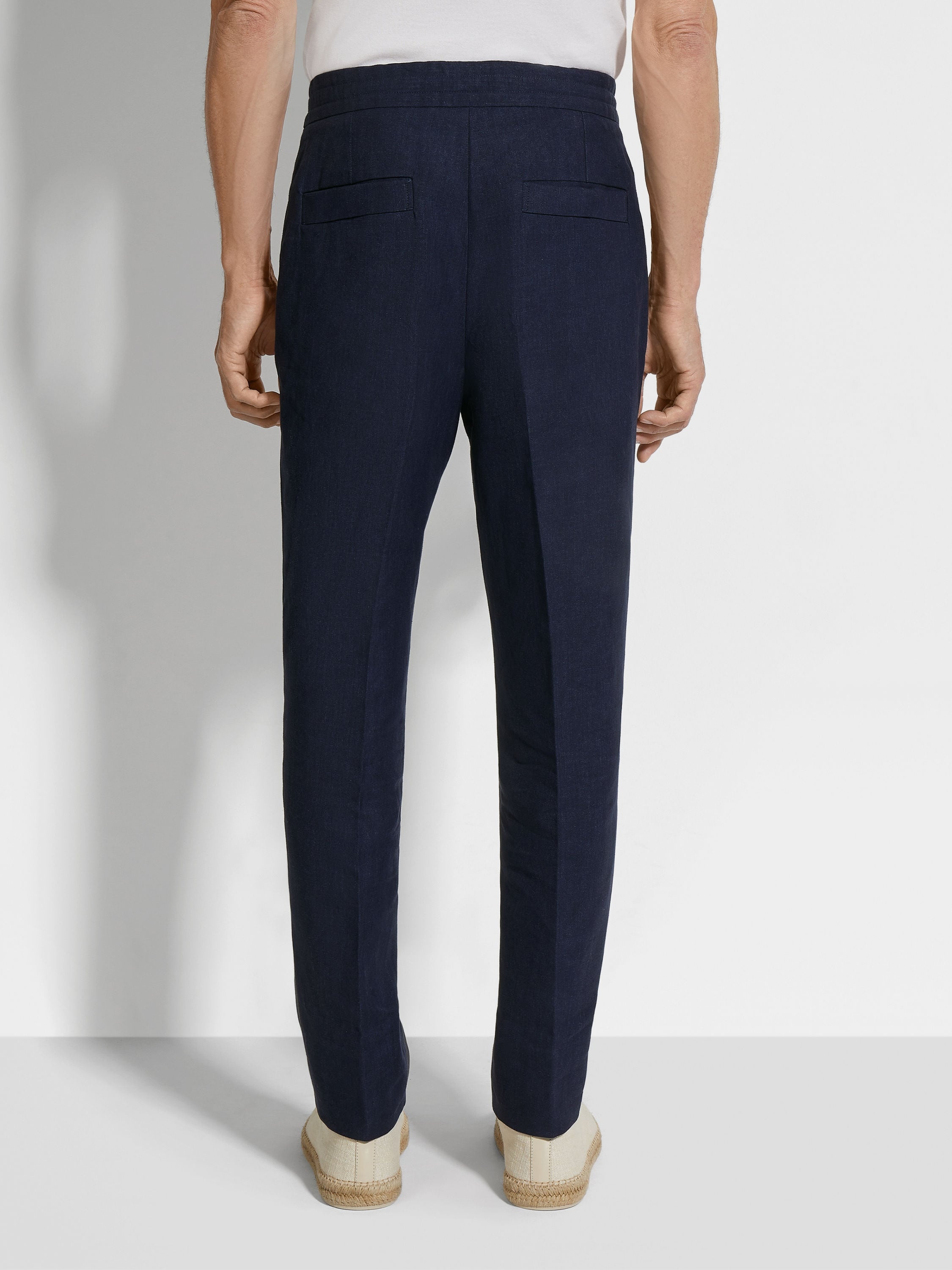 INK BLUE OASI LINO PANTS - 6