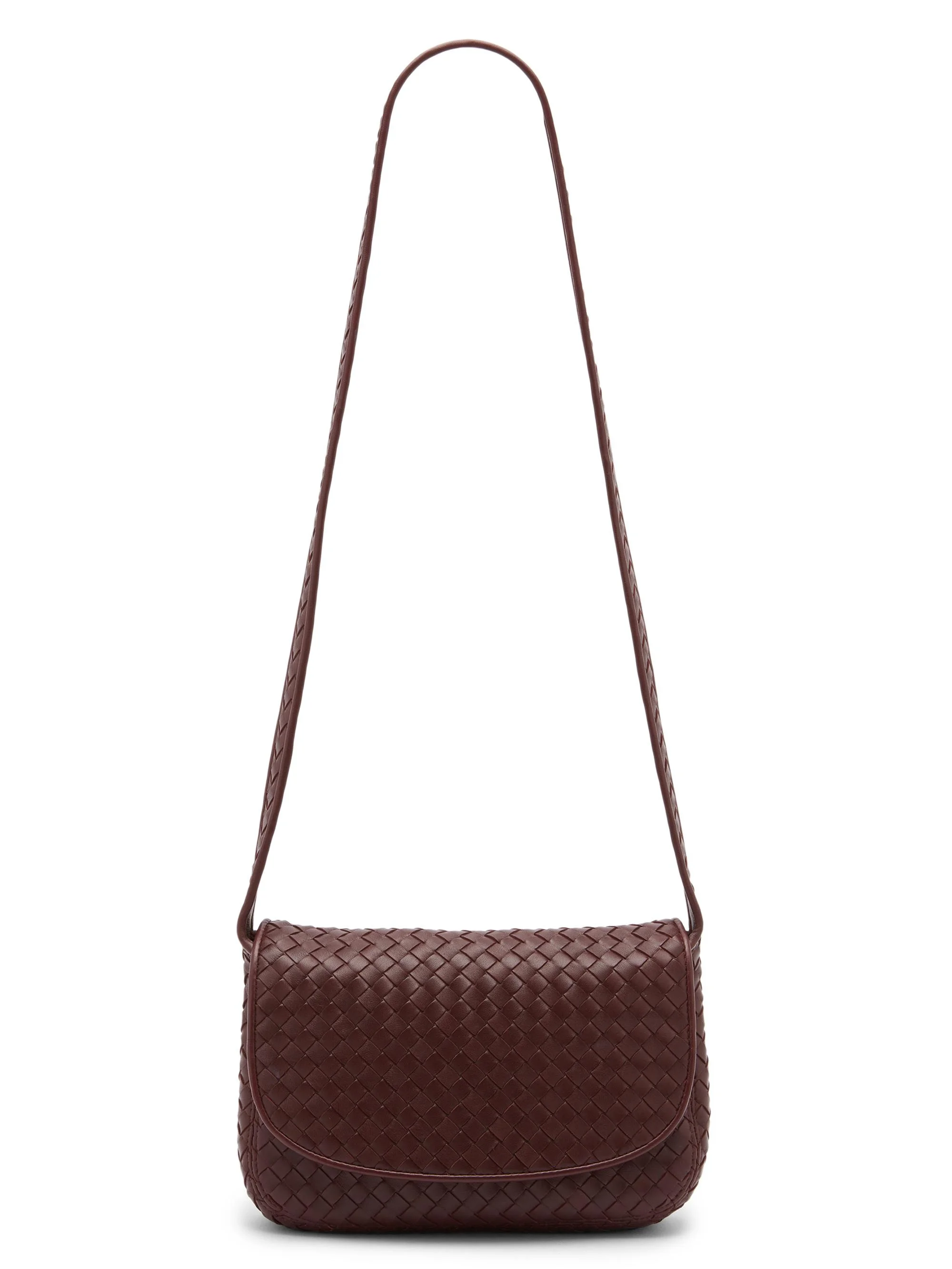 Men's Veneto Intrecciato Fluffy Messenger Bag - Deep Mahogany Silver - 1