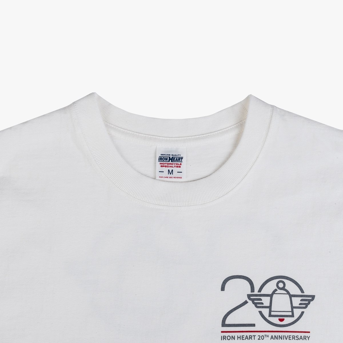 7.5oz Printed "20th Anniversary" Loopwheel Crew Neck T-Shirt - White - 7