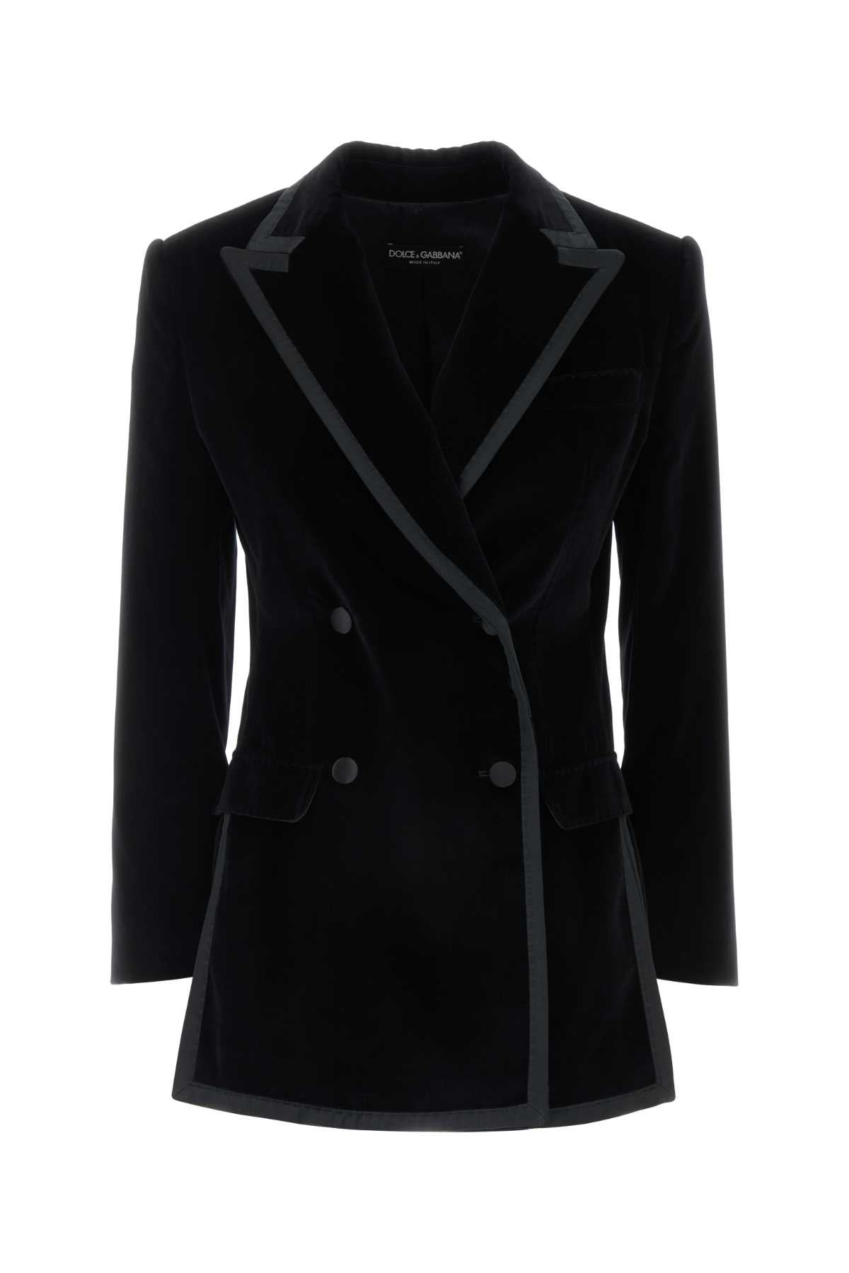 Dolce & Gabbana Women Black Velvet Blazer - 1