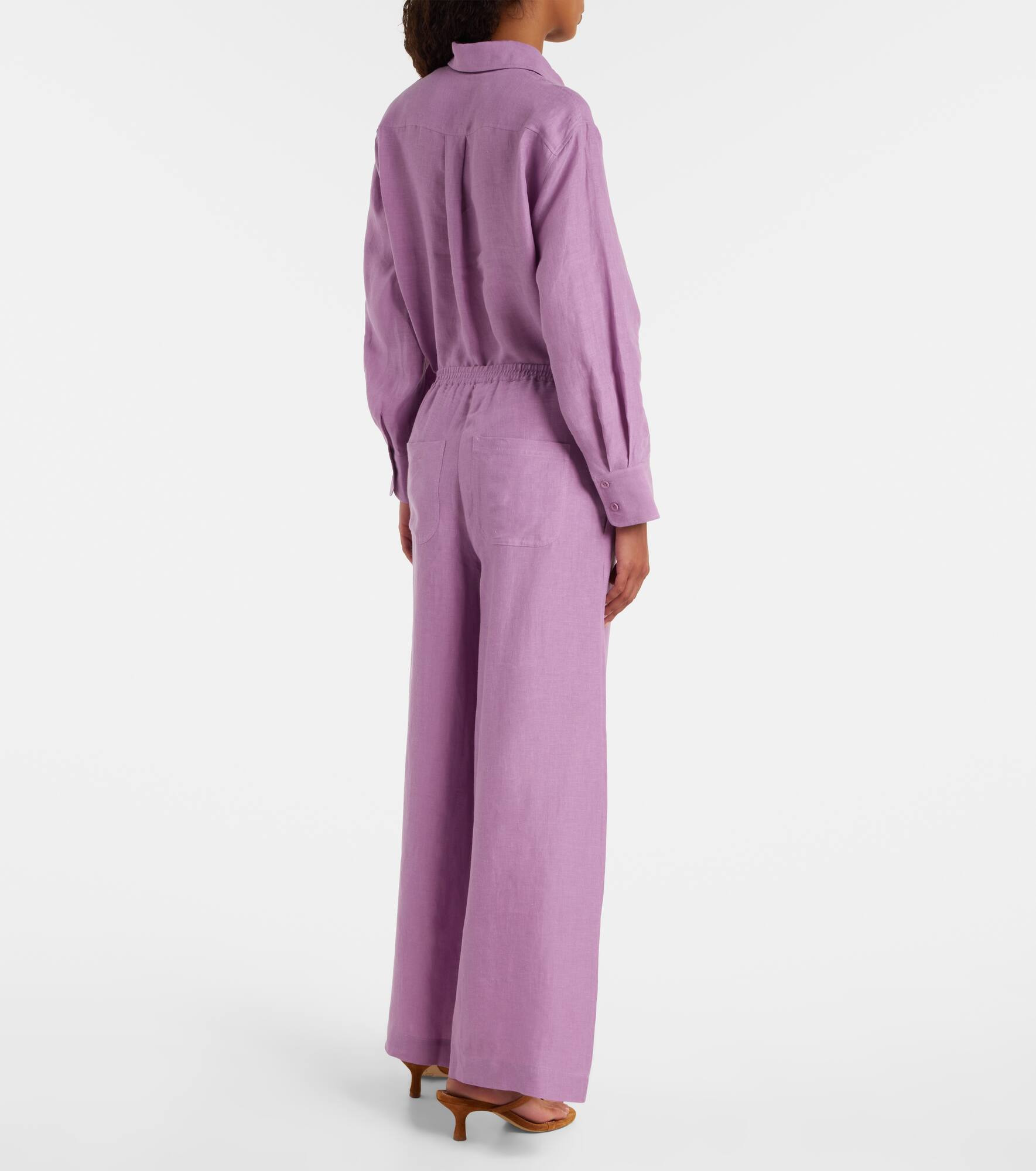 Select linen wide-leg pants - 3