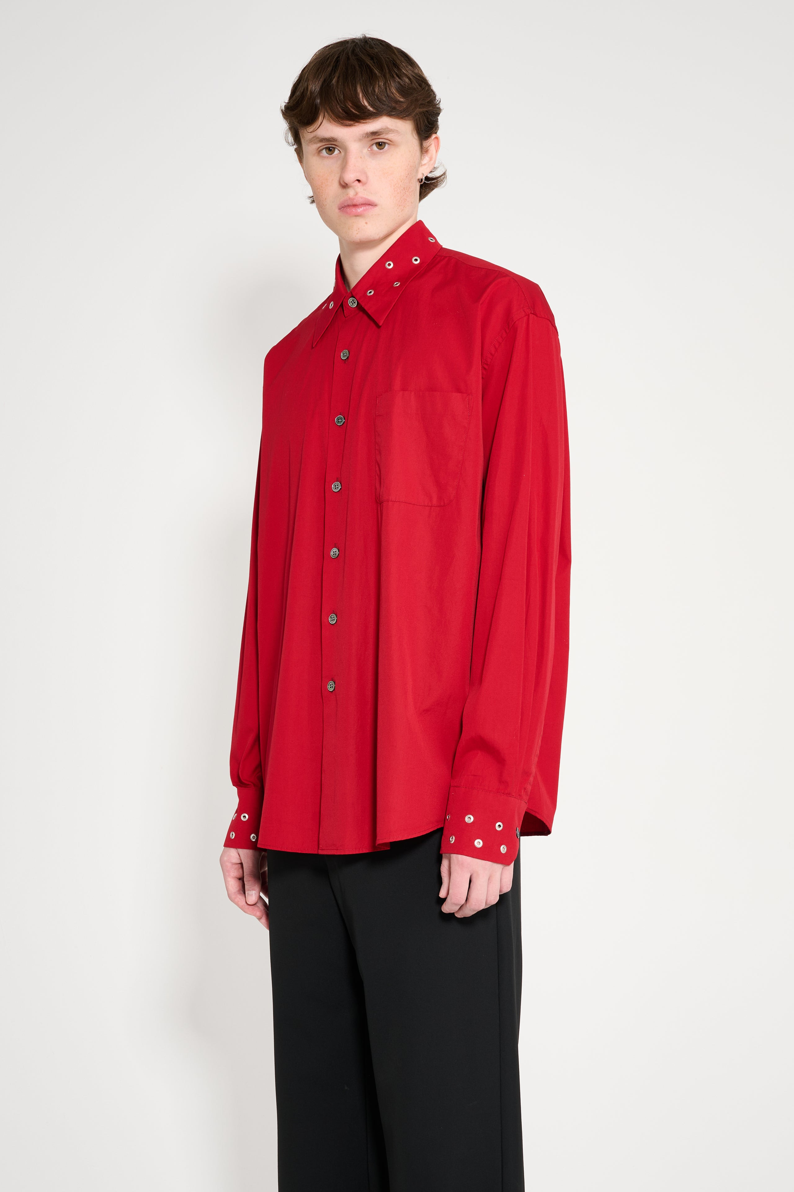 OUR LEGACY ABOVE SHIRT LIPSTICK RED SUPER POPLIN - 2